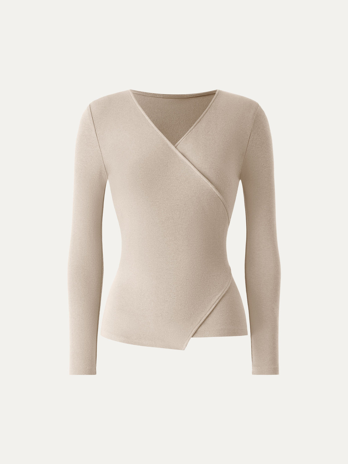 LiteWarm Surplice Long Sleeve Asymmetrical Hem Top — original photo 6