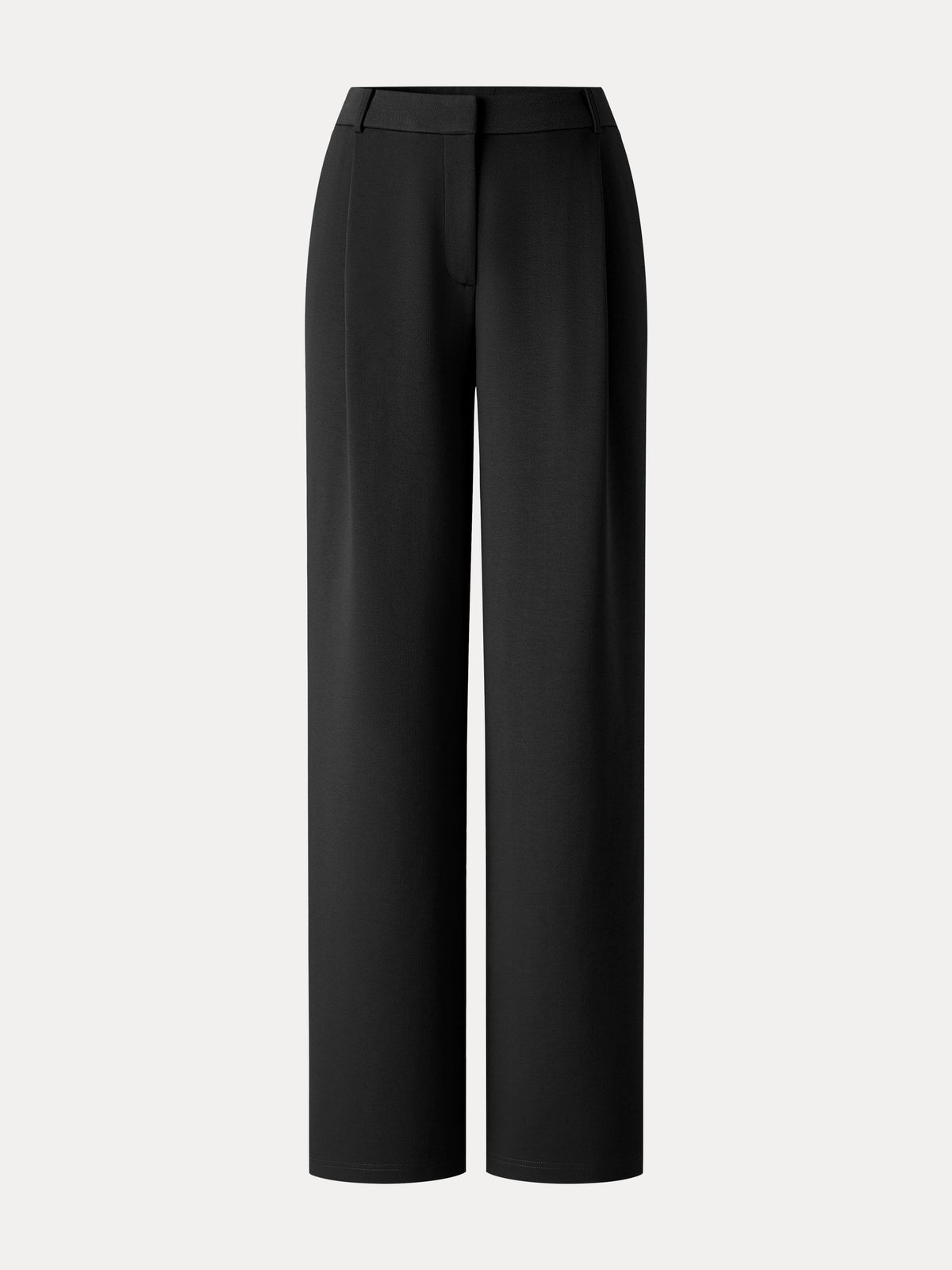 Crosshatch Ponte High-Rise Straight-Leg Tuck Pants with Pockets — original photo 10