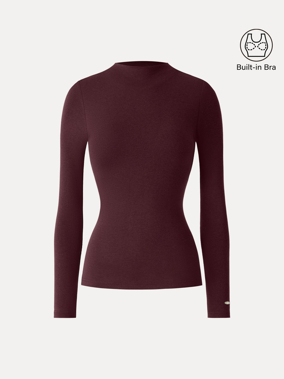 LiteWarm Mockneck Long Sleeve Built-In Bra Top — original photo 9