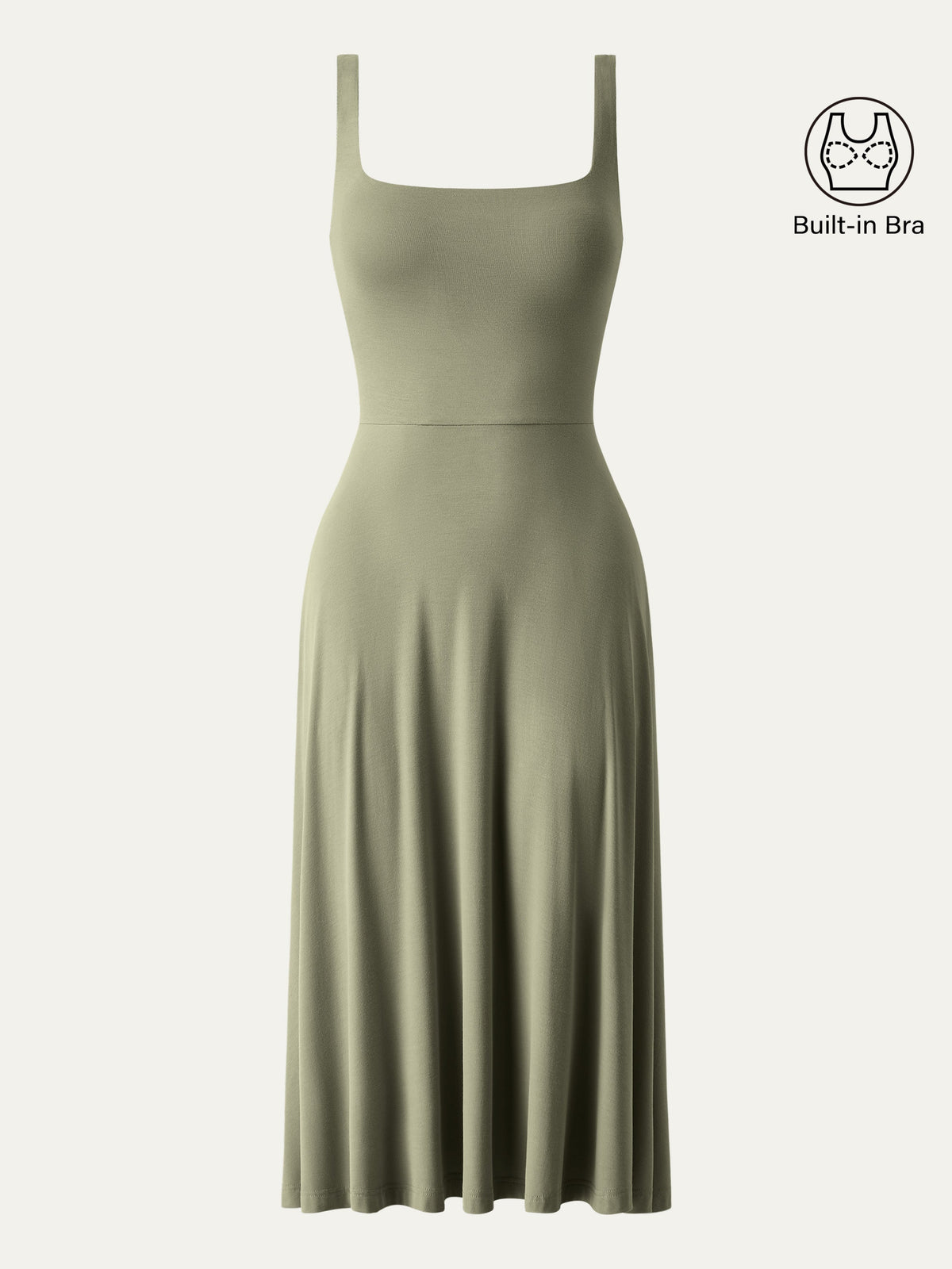 Square Neck Flowy New Airy Bra Midi Dress — original photo 7
