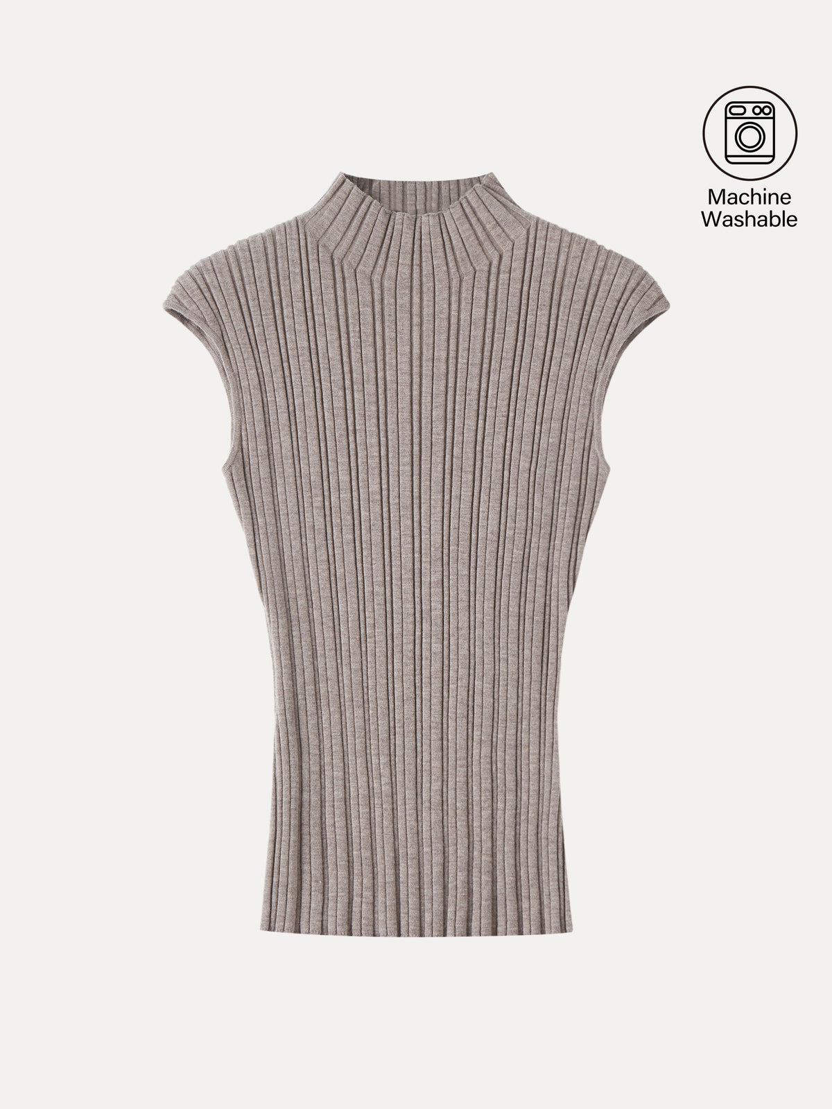 100% Merino Wool Ribbed Mock Neck Sweater — original photo 6