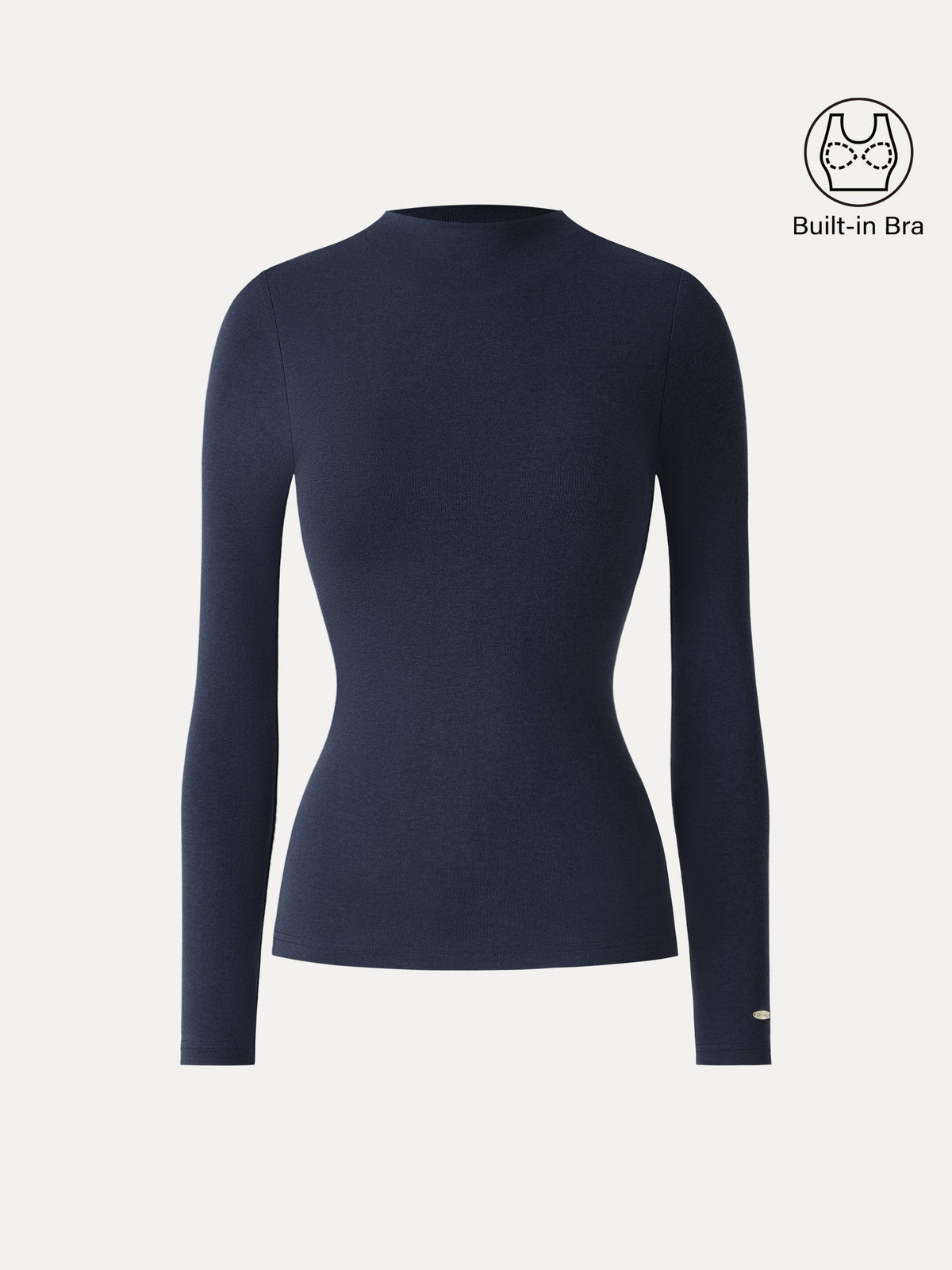 LiteWarm Mockneck Long Sleeve Built-In Bra Top — original photo 17