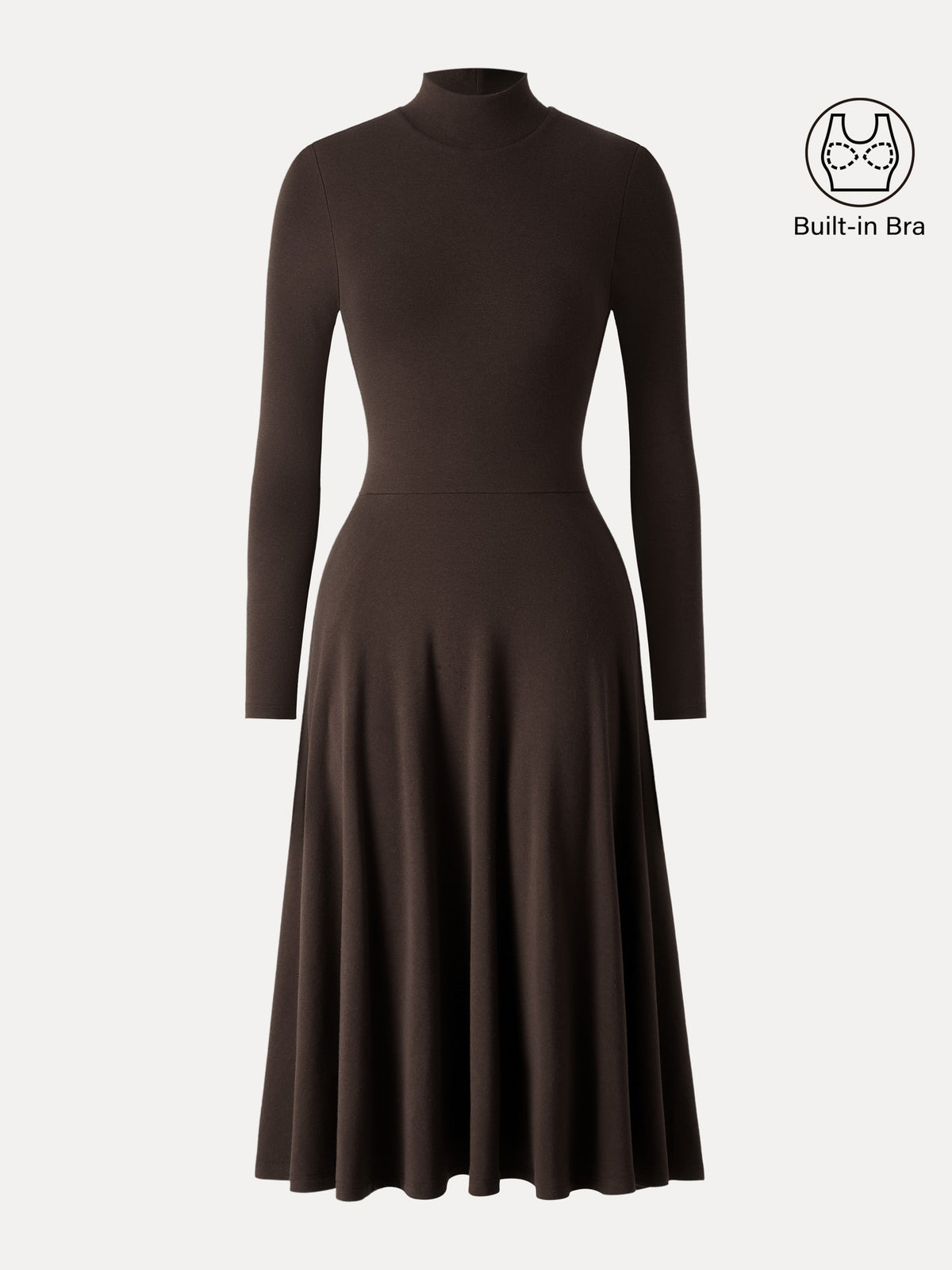 ProWarm Mockneck Midi Built-In Bra Dress with Pockets — original photo 14