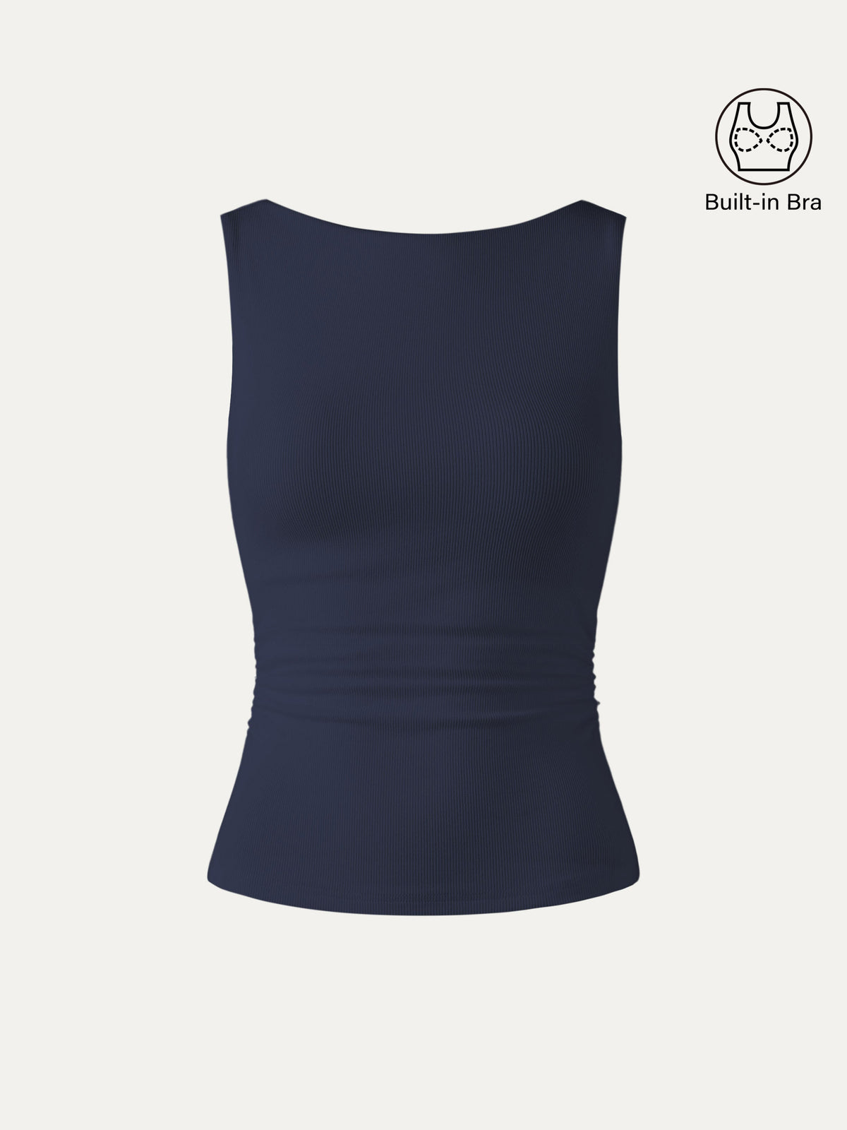 Elastic Open Back Built-In Bra Tank — original photo 14