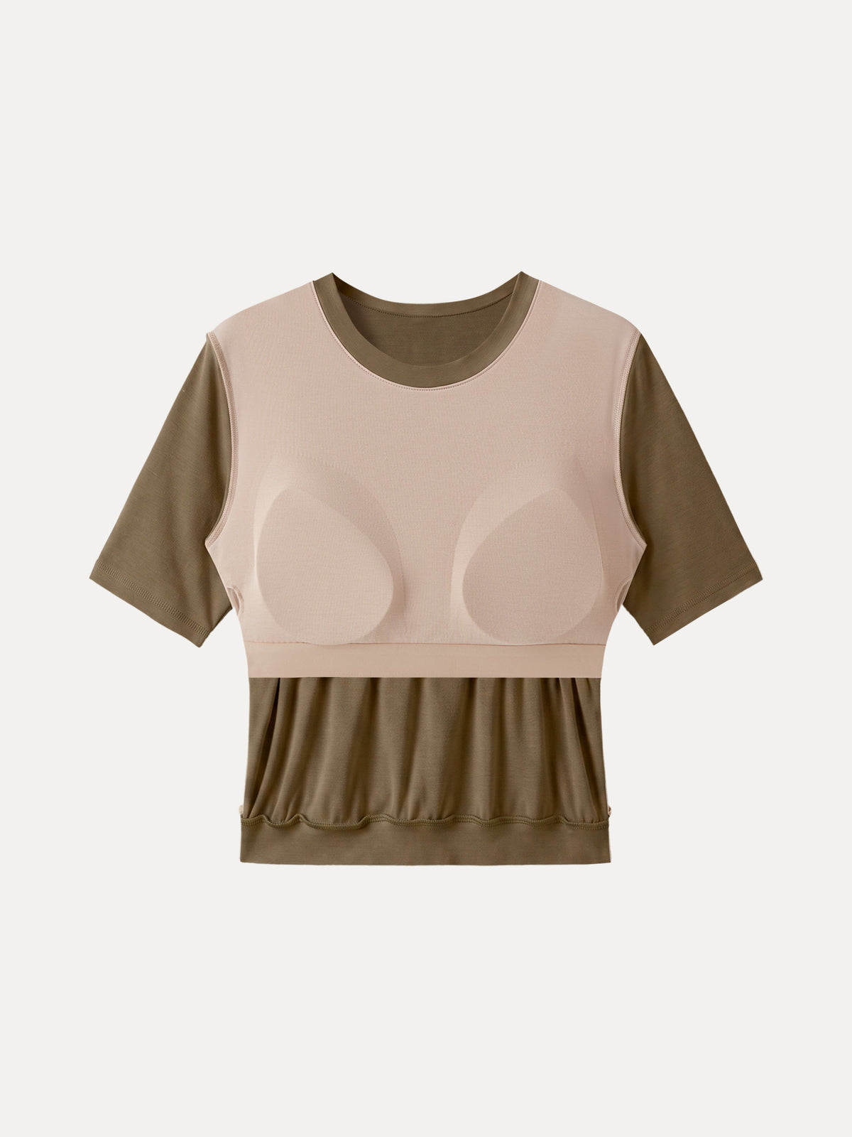 Lyocell Wool Crewneck Built-In Bra Top with Banded Hem — original photo 6