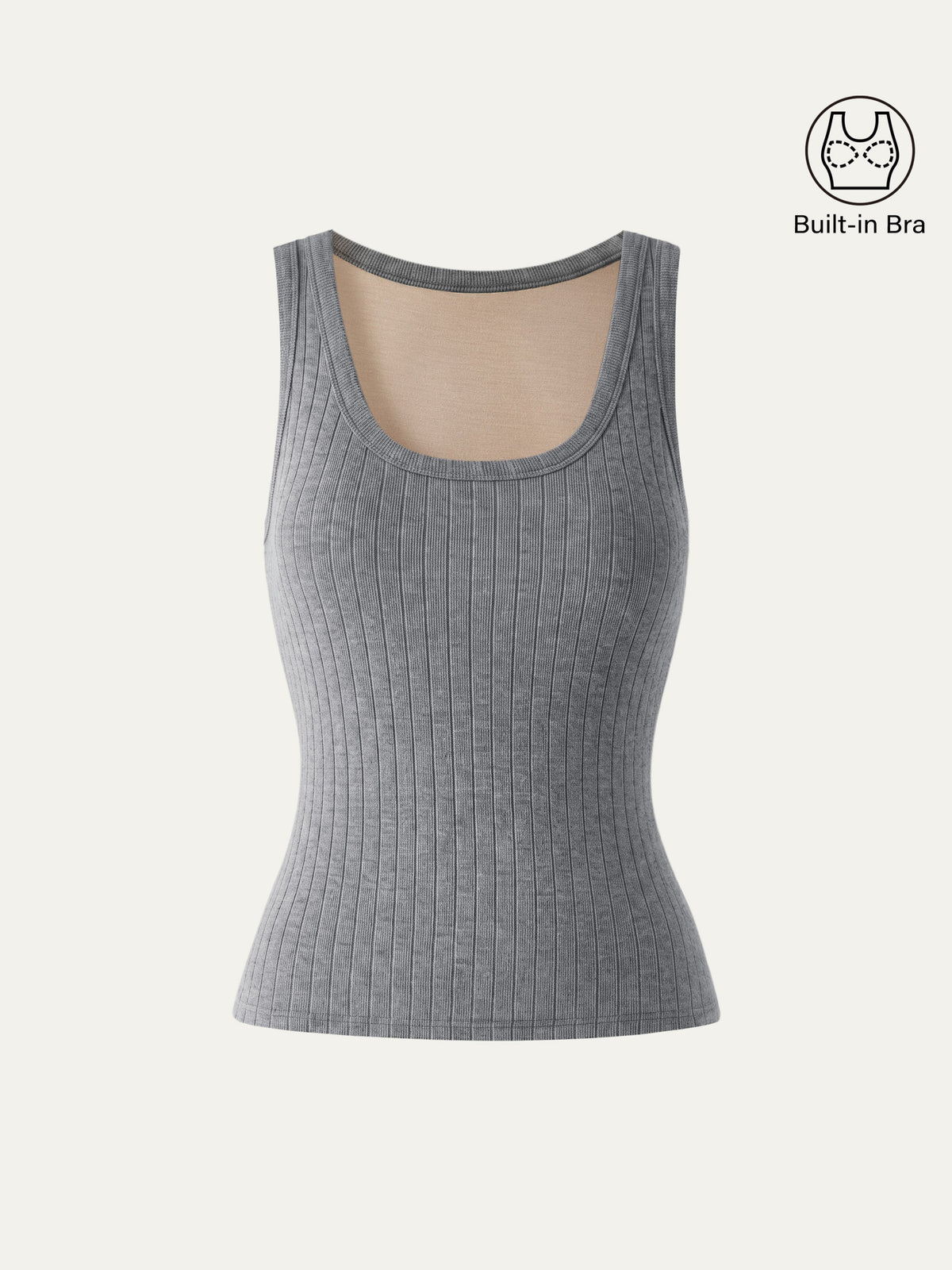 MaxWarm Wide Ribbed U-Neck Sleeveless Built-In Bra Top — original photo 8