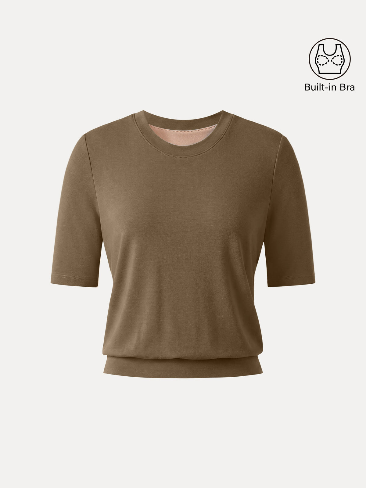 Lyocell Wool Crewneck Built-In Bra Top with Banded Hem — original photo 15
