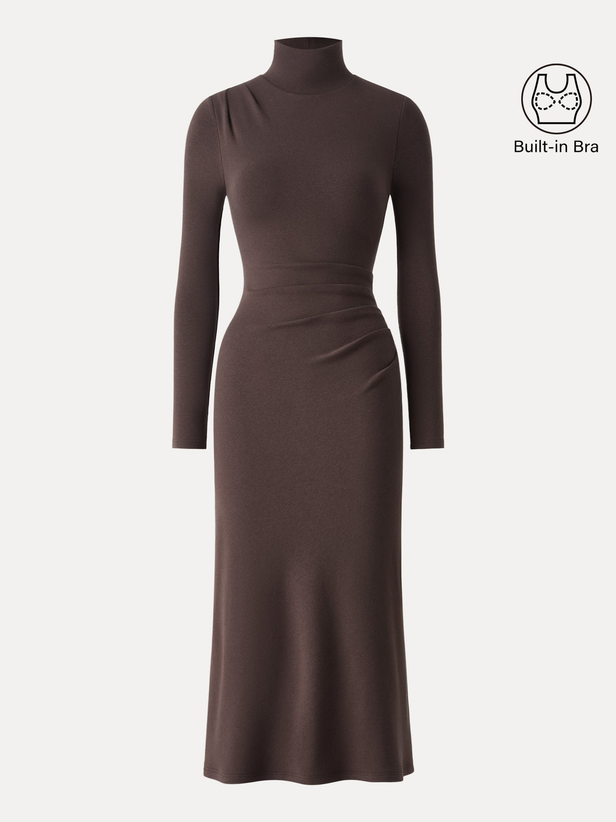 ProWarm Turtleneck Tucked Midi Built-In Bra Dress — original photo 6