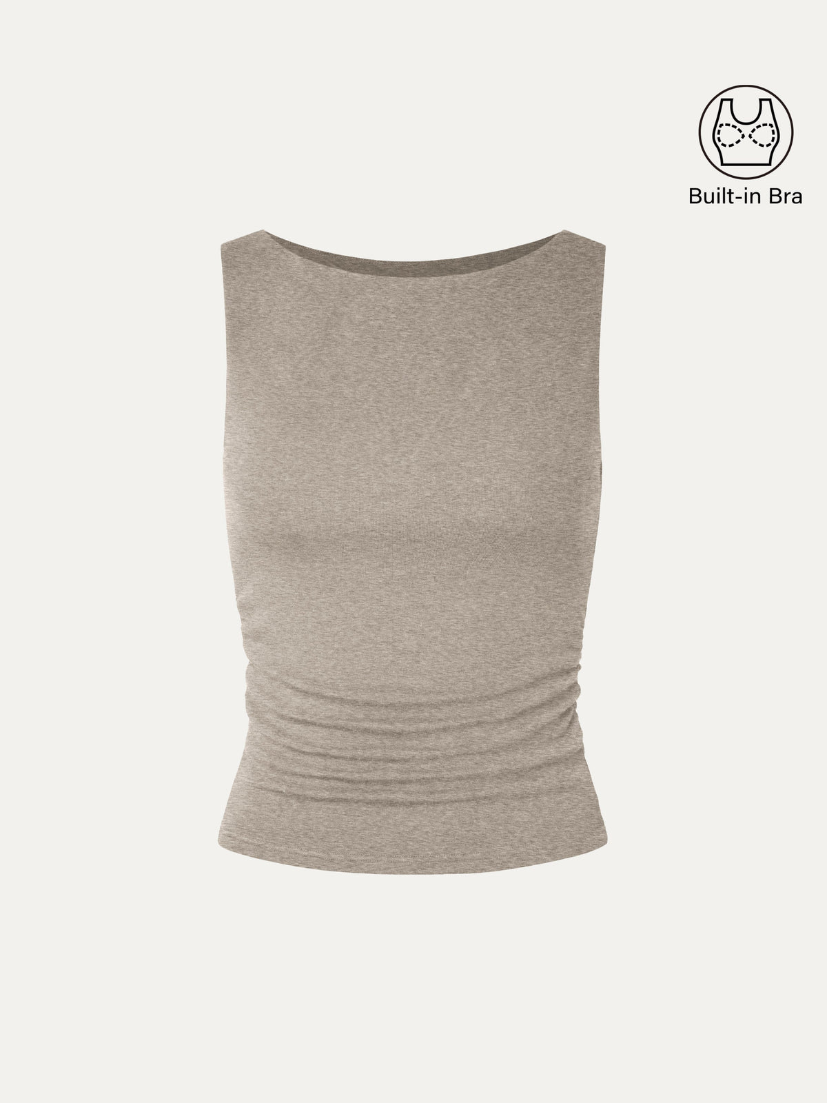 LiteWarm Boat Neck Built-In Bra Tank Top — original photo 9