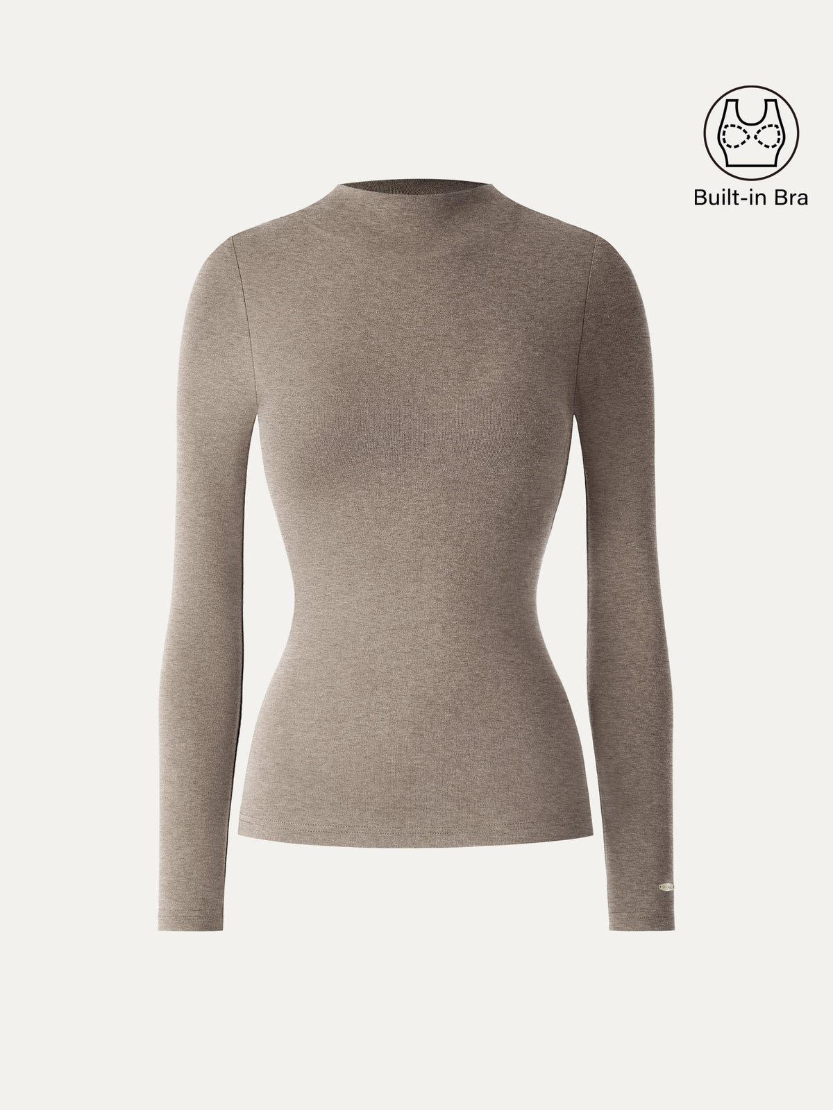 LiteWarm Mockneck Long Sleeve Built-In Bra Top — original photo 15