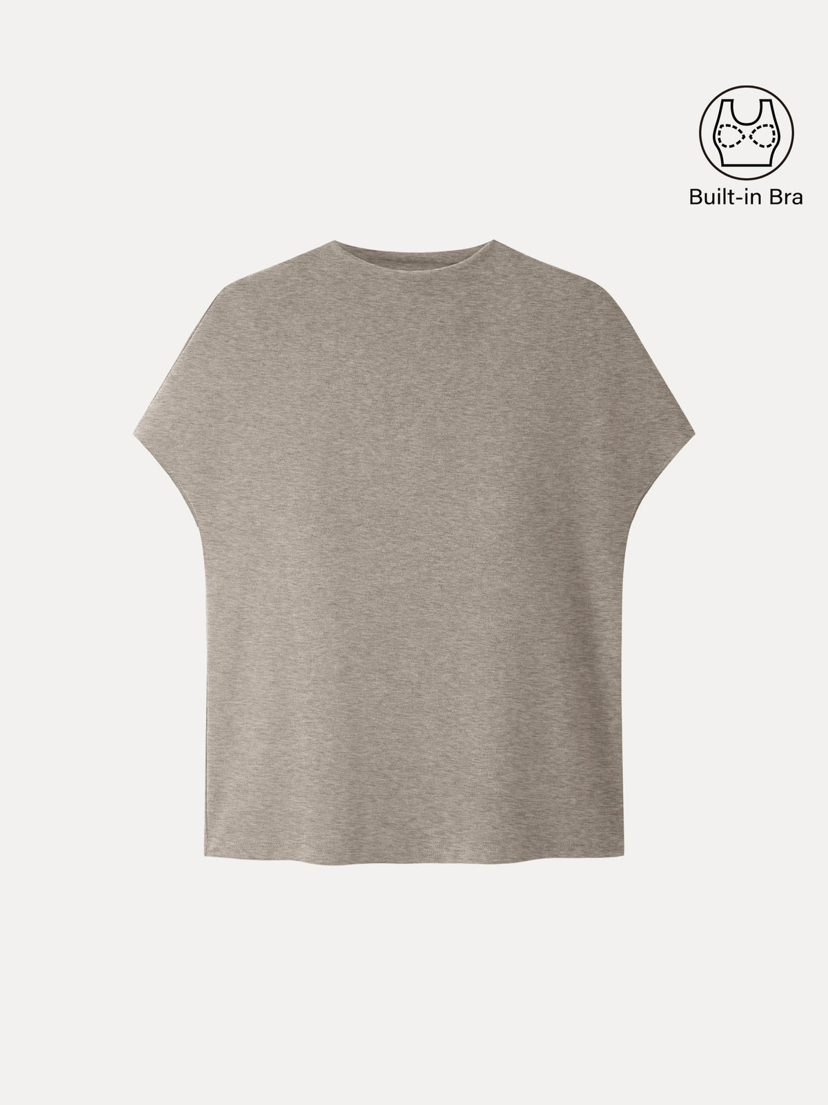 LiteWarm Mock Neck Short Sleeve Built-In Bra Top — original photo 14