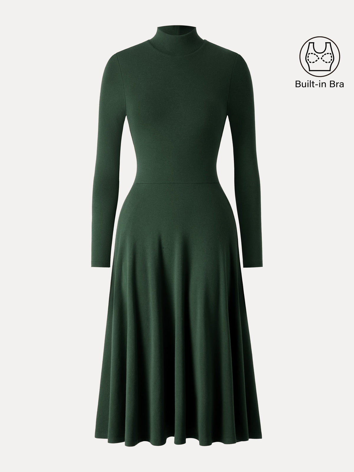 ProWarm Mockneck Midi Built-In Bra Dress with Pockets — original photo 11