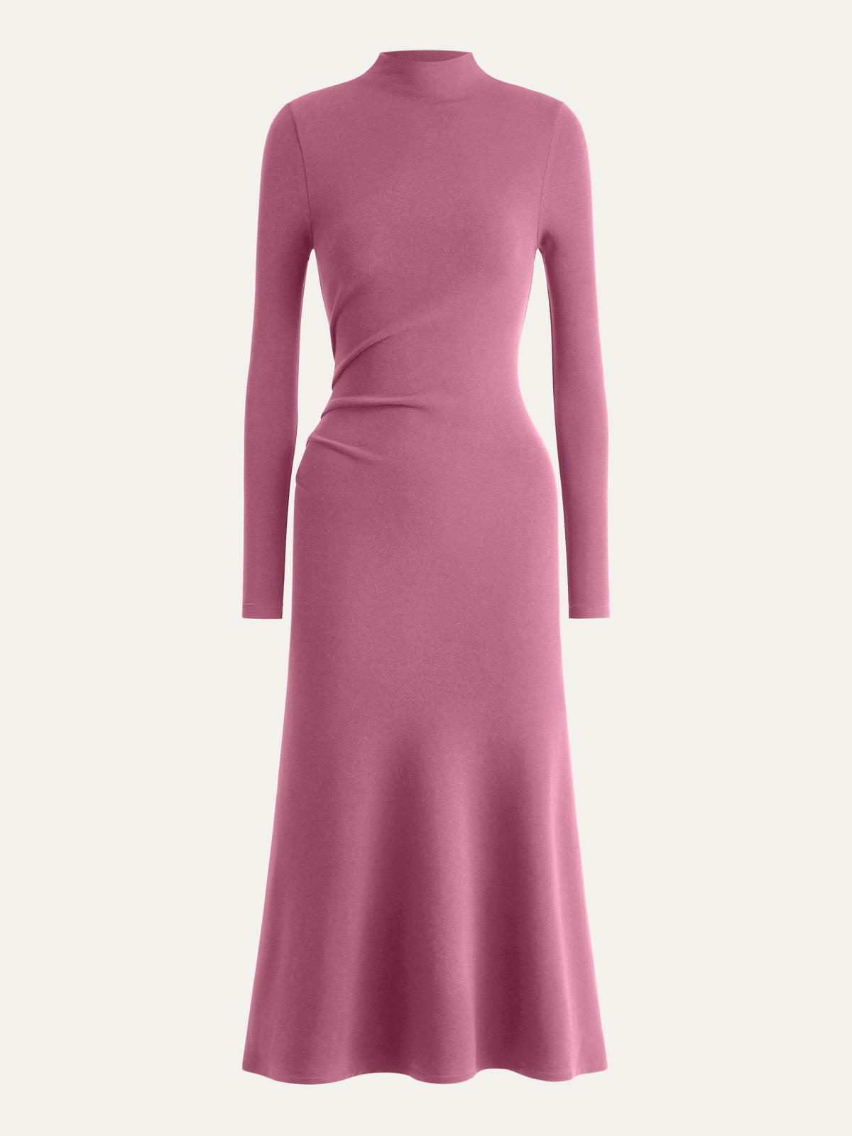 ProWarm Mock Neck Long Sleeve Ruched Mermaid Midi Dress — original photo 13