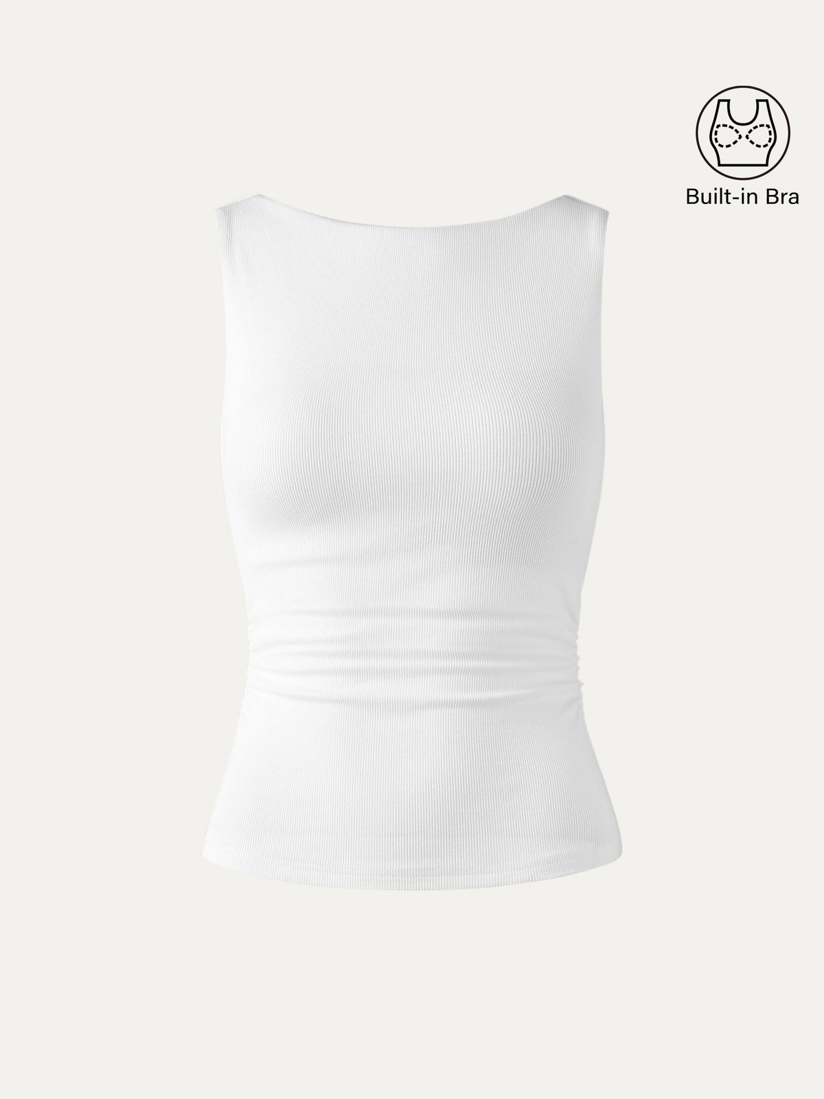 Elastic Open Back Built-In Bra Tank — original photo 6