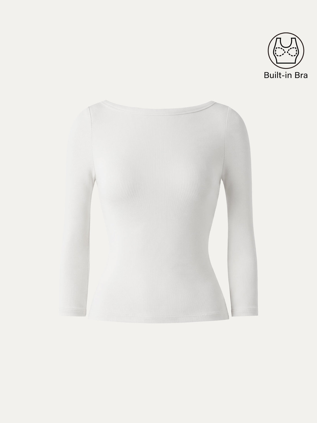 Plantive® Boatneck 3/4 Sleeve Built-In Bra Top — original photo 11