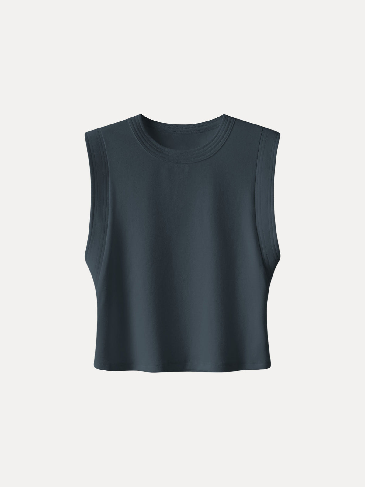 Soft Cotton Lyocell Cropped Wide Shoulder Tank — original photo 6