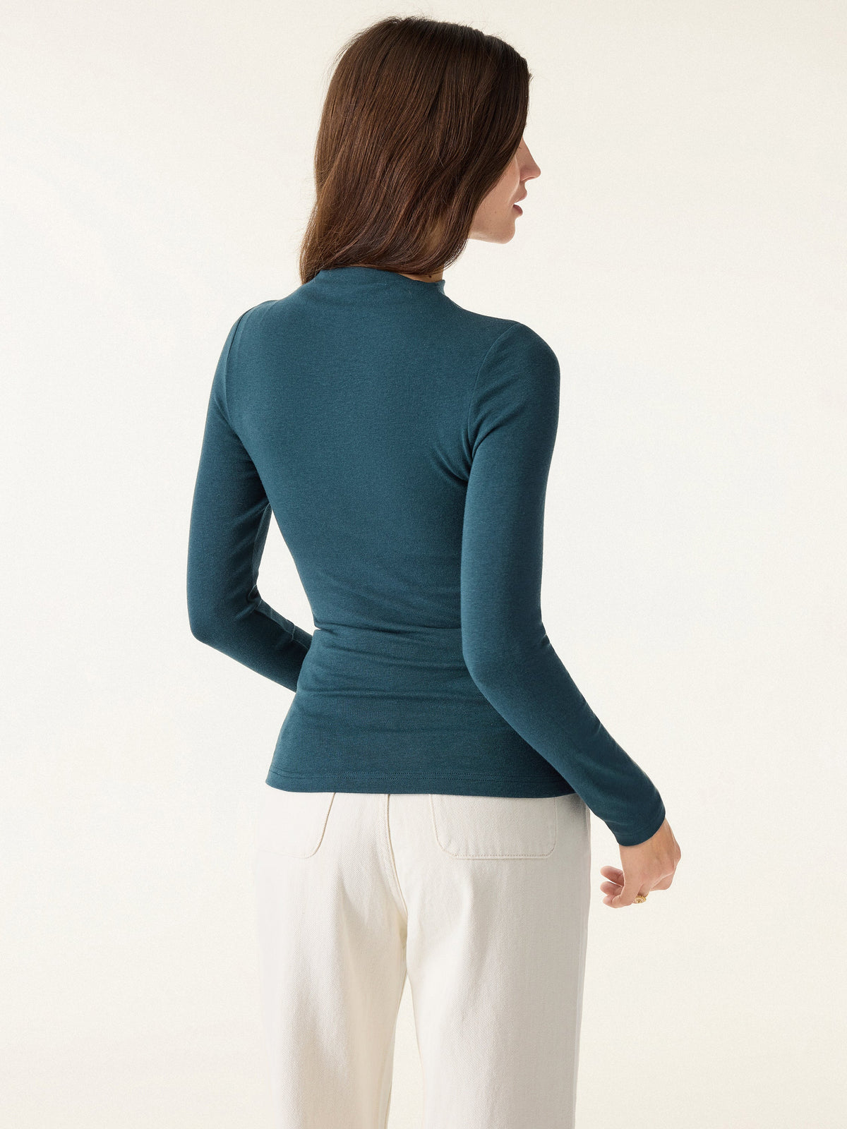 LiteWarm Mockneck Long Sleeve Built-In Bra Top — original photo 4