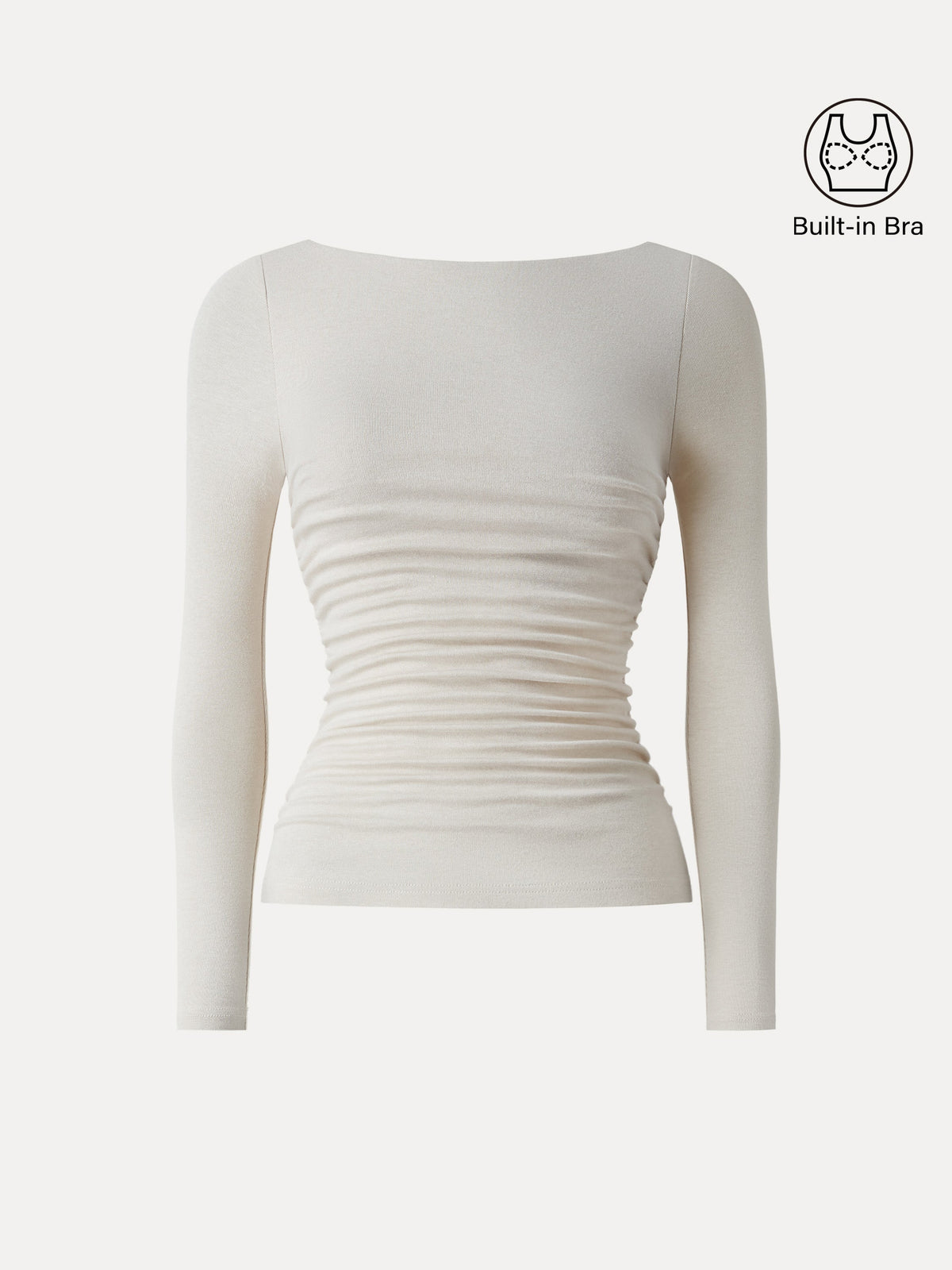 LiteWarm Boatneck Ruched Built-In Bra Top — original photo 7