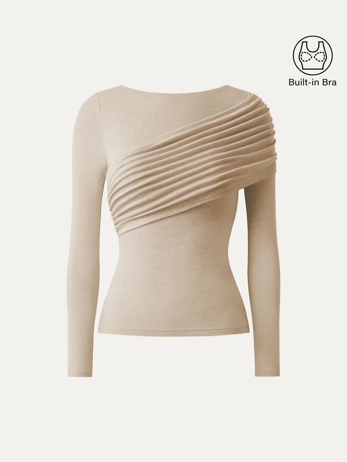ProWarm Boatneck Ruched Overlap Built-In Bra Top — original photo 7