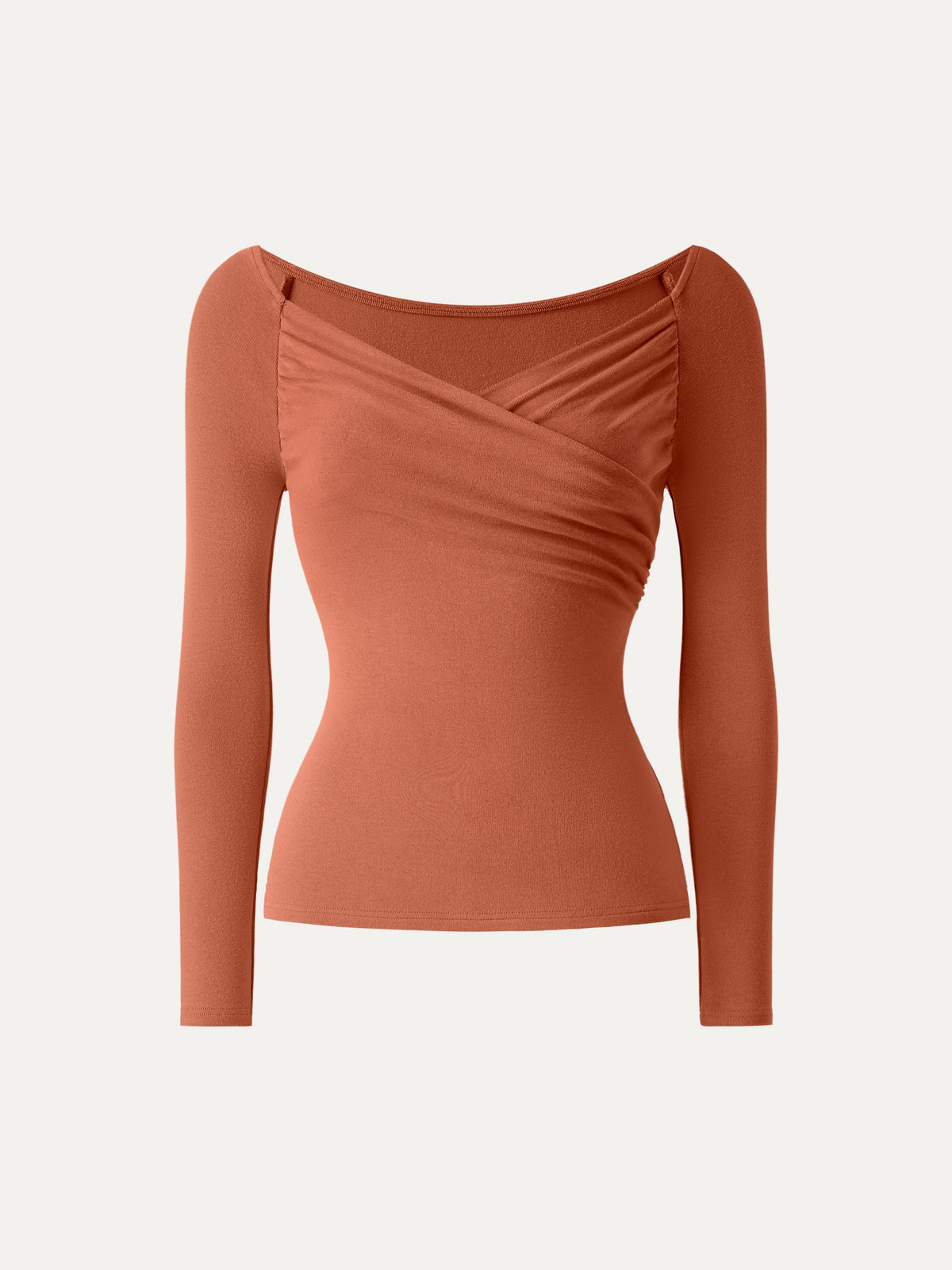 LiteWarm Surplice Ruched Long Sleeve Top — original photo 8