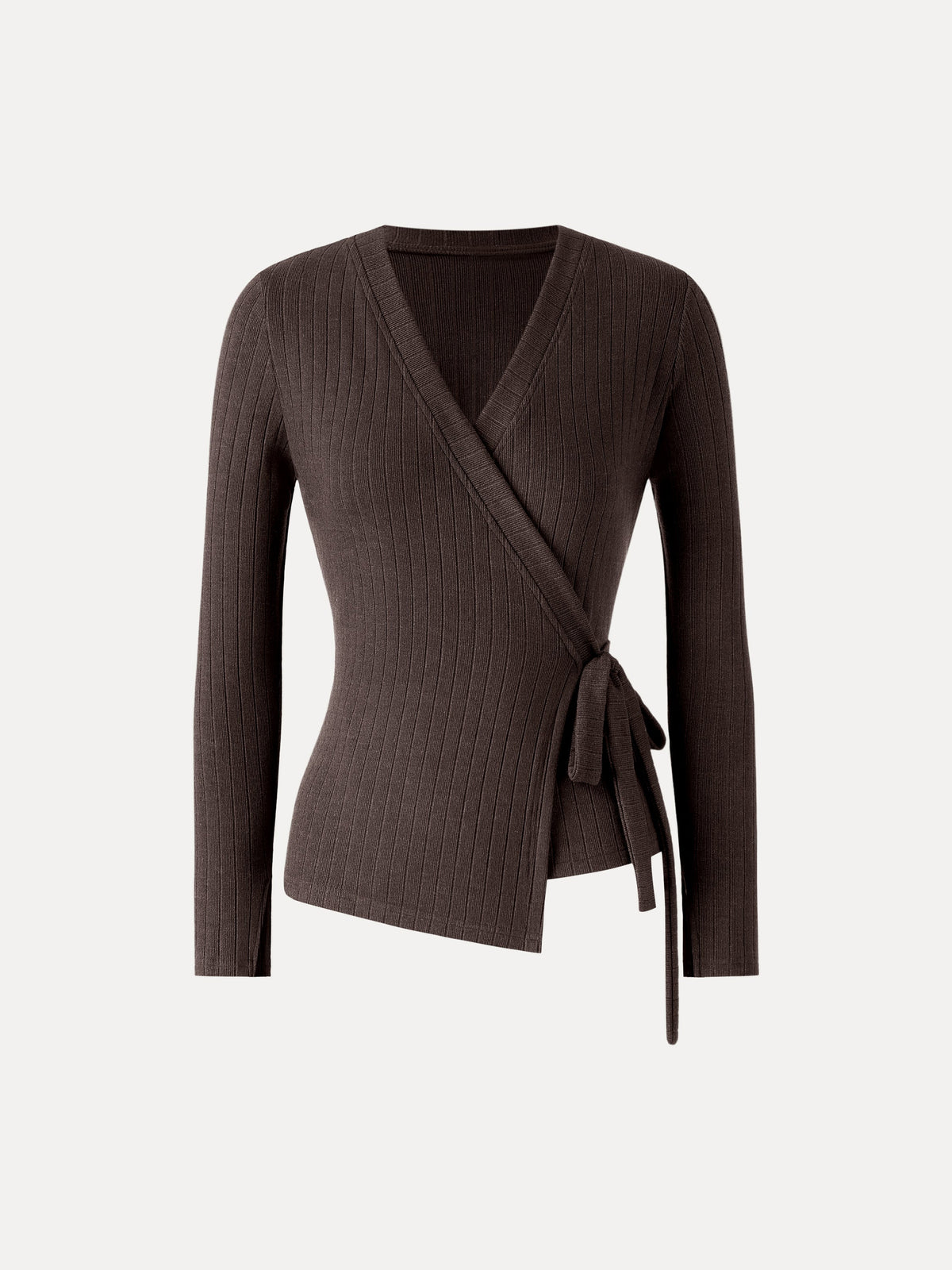 MaxWarm Wide Ribbed Crossover Long Sleeve Tie-Waist Top — original photo 10