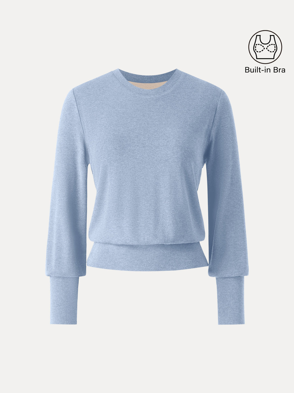 ProWarm Elevated Crewneck Brushed Built-In Bra Top with Banded Hem — original photo 10