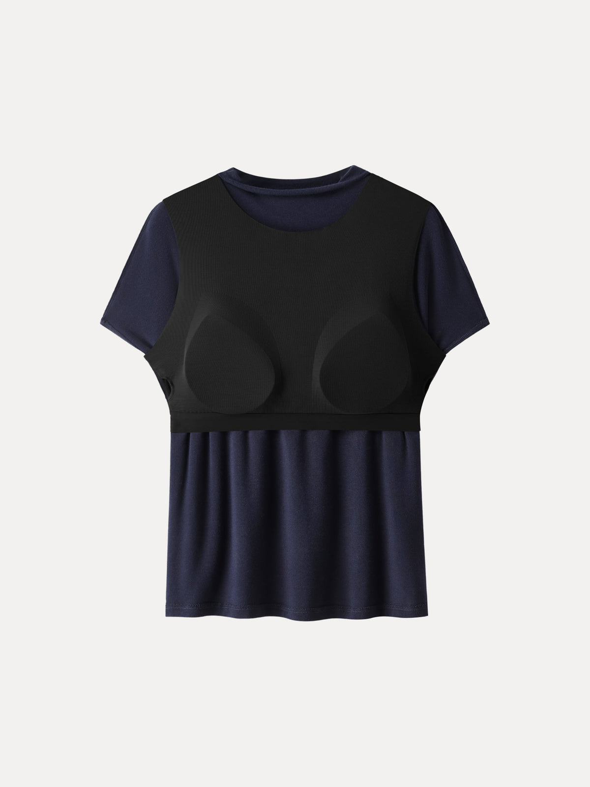 LiteWarm Mock Neck Short Sleeve Built-In Bra Top — original photo 8