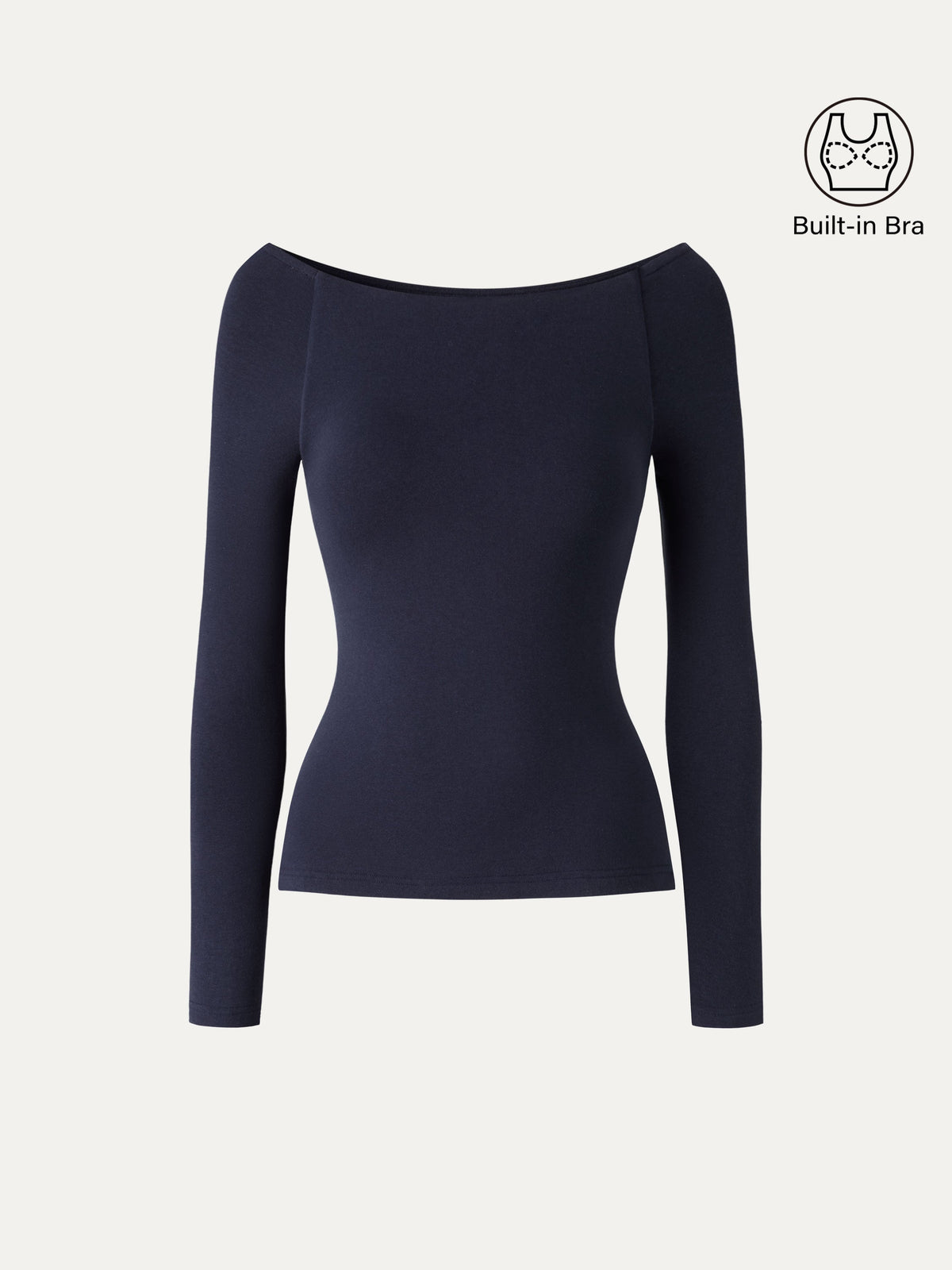 LiteWarm Slash Neck Raglan Sleeve Built-In Bra Top — original photo 7