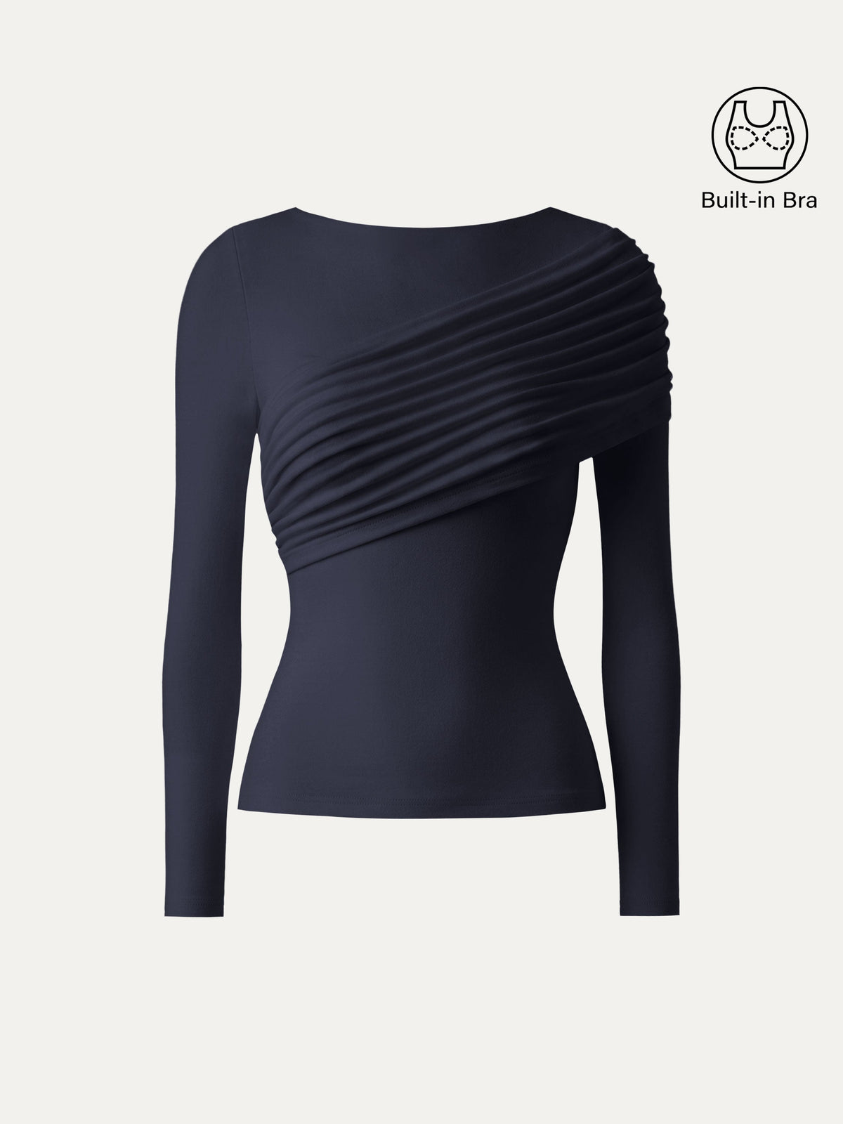 ProWarm Boatneck Ruched Overlap Built-In Bra Top — original photo 12