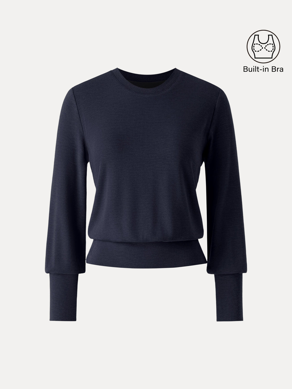 ProWarm Elevated Crewneck Brushed Built-In Bra Top with Banded Hem — original photo 15