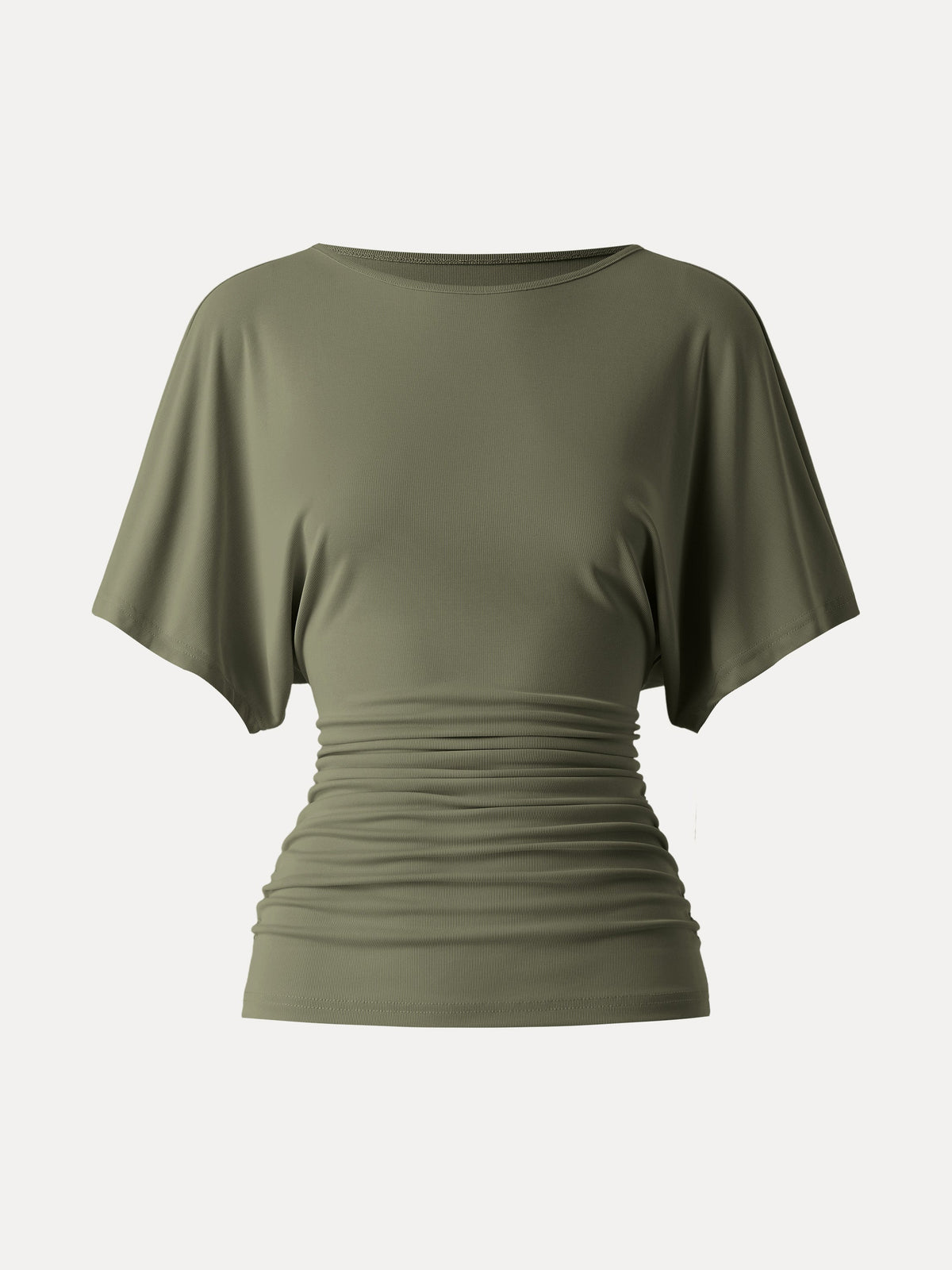 Effortless Boatneck Batwing Sleeve Side Ruched Top — original photo 13