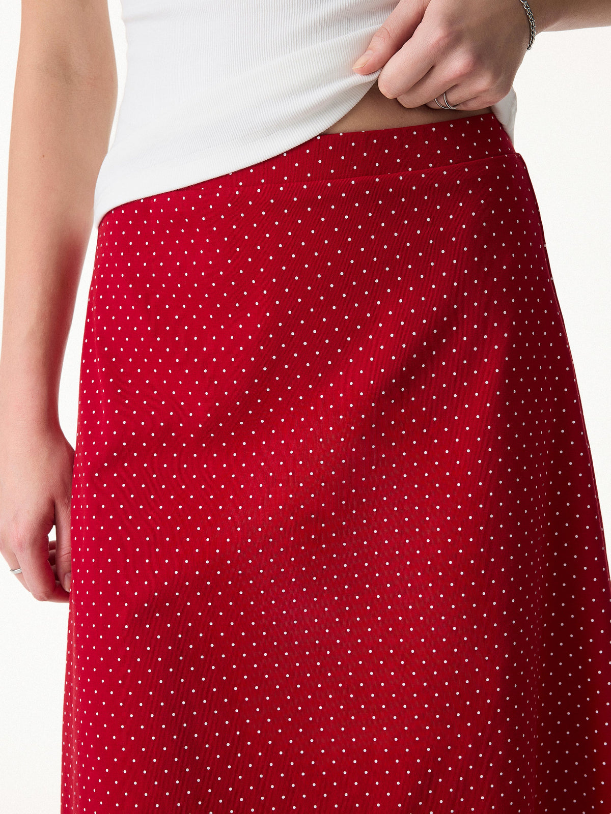 Stretch Cotton Polka Dot A-Line Flare Skirt Limited Edition — original photo 5