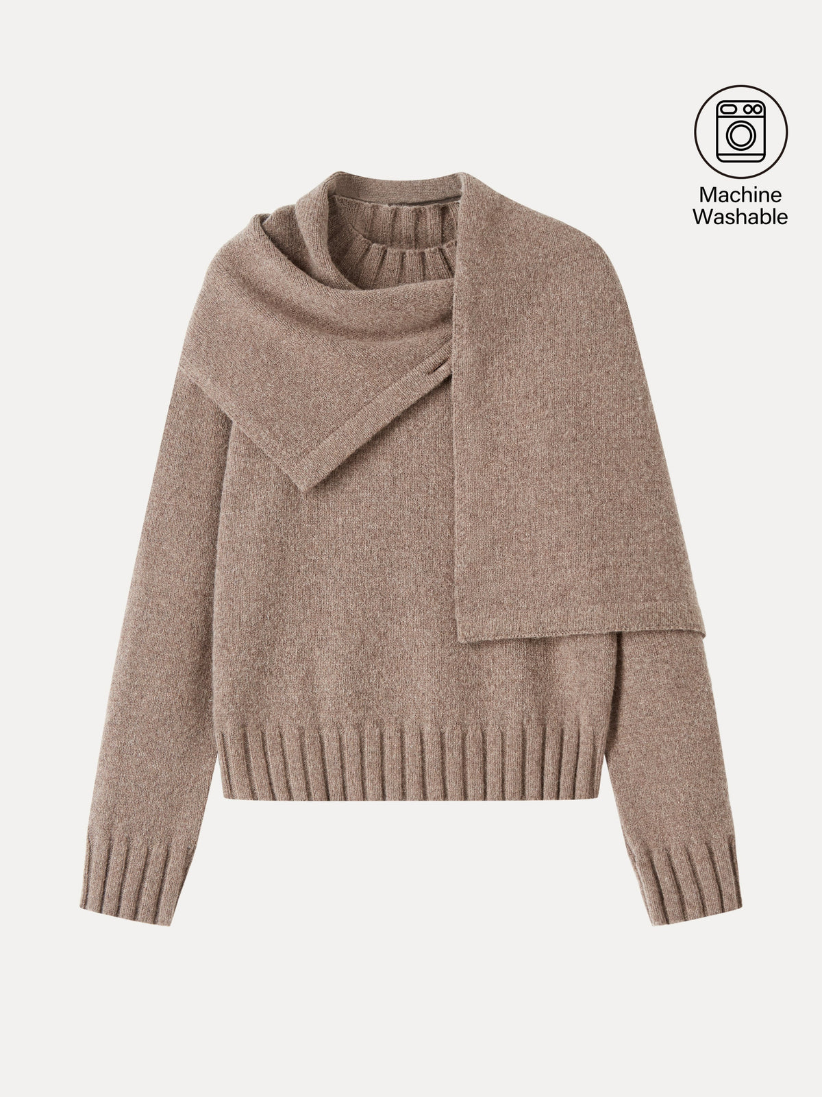 Merino Blend Plush Sweater with Removable Scarf — original photo 13