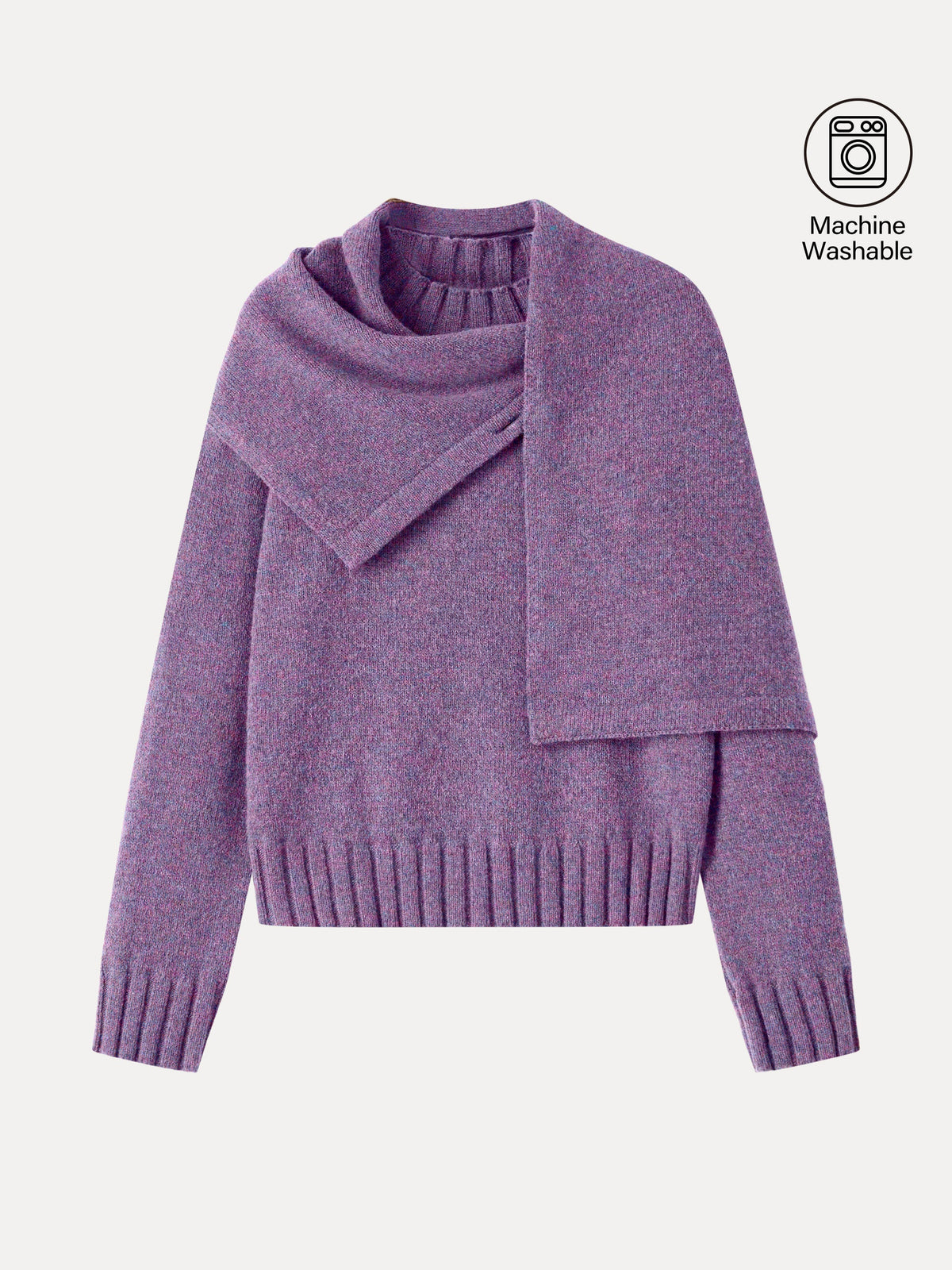 Merino Blend Plush Sweater with Removable Scarf — original photo 12