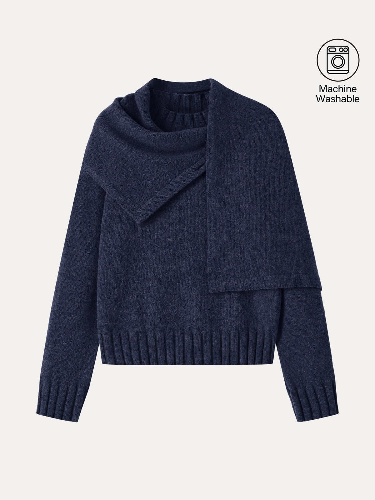 Merino Blend Plush Sweater with Removable Scarf — original photo 14