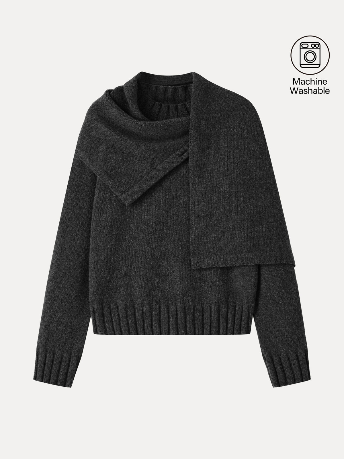Merino Blend Plush Sweater with Removable Scarf — original photo 15