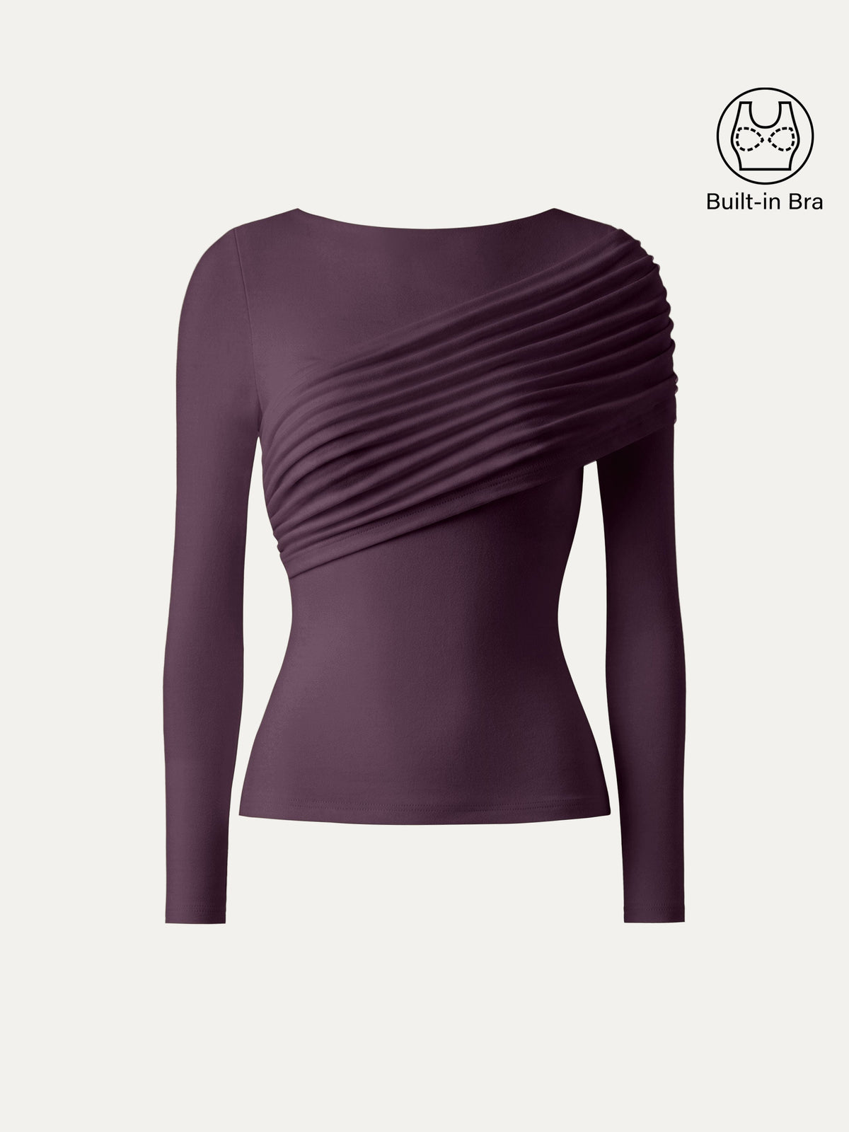 ProWarm Boatneck Ruched Overlap Built-In Bra Top — original photo 11