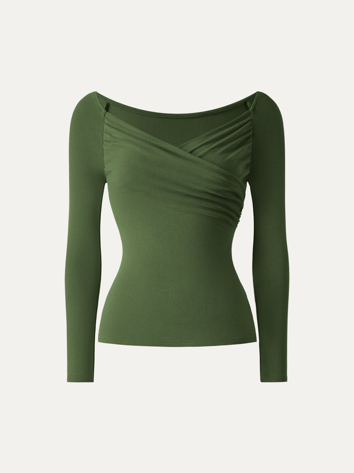 LiteWarm Surplice Ruched Long Sleeve Top — original photo 9