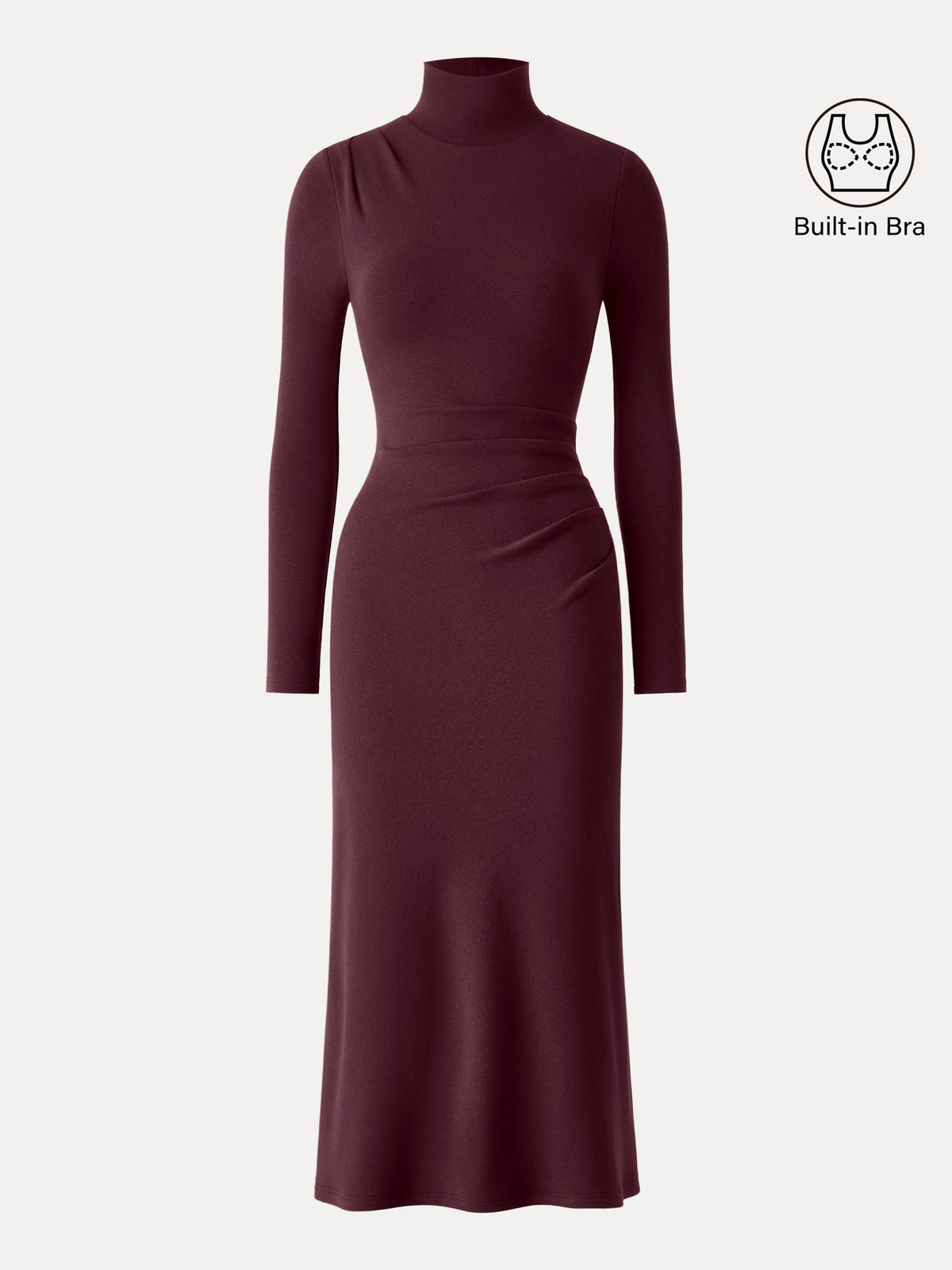ProWarm Turtleneck Tucked Midi Built-In Bra Dress — original photo 11