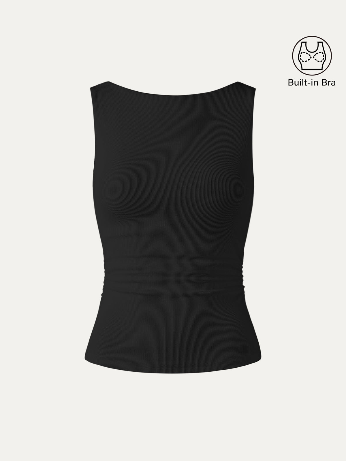 Elastic Open Back Built-In Bra Tank — original photo 7