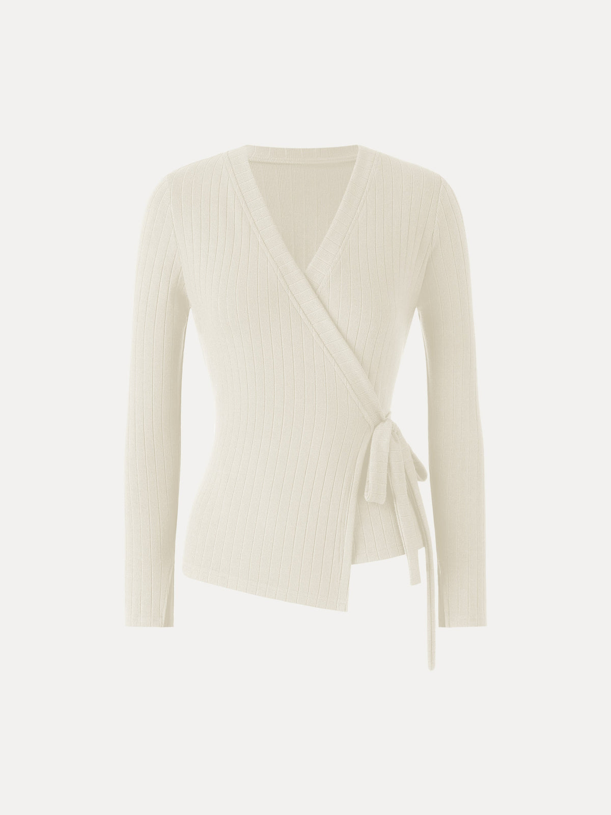 MaxWarm Wide Ribbed Crossover Long Sleeve Tie-Waist Top — original photo 9