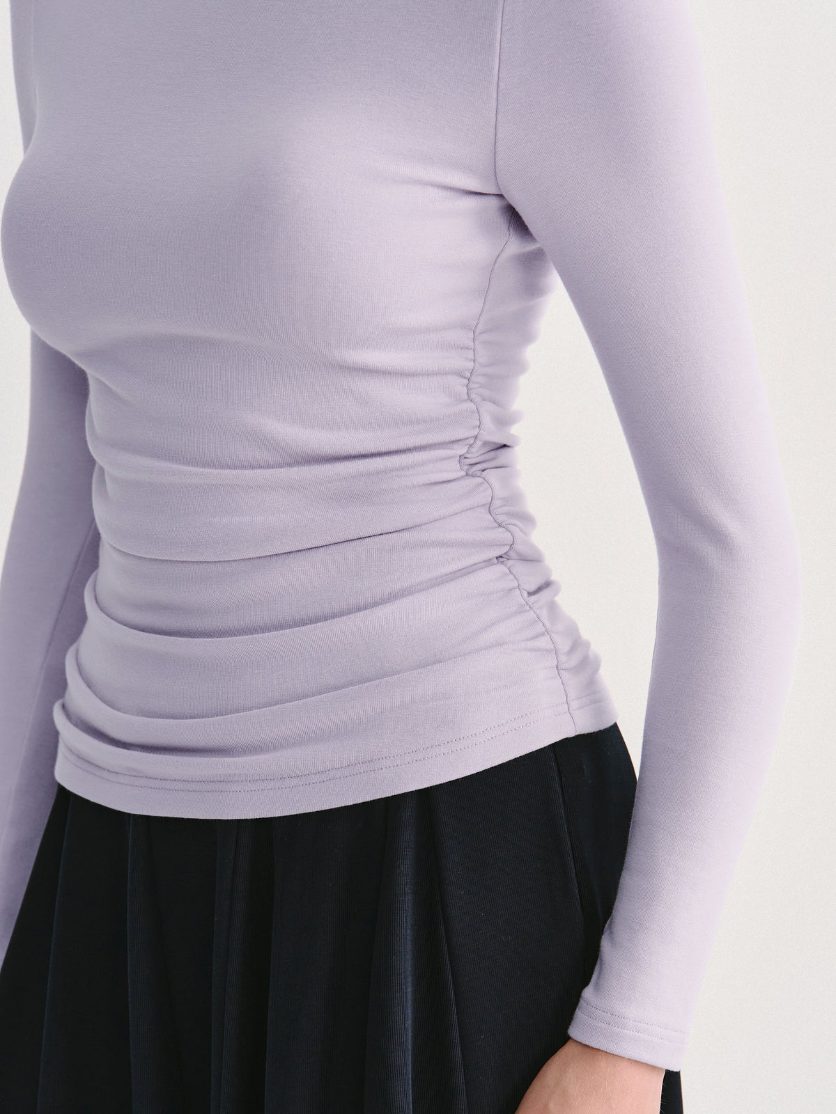 ProWarm Mock Neck Long Sleeve Ruched Built-In Bra Top — original photo 5