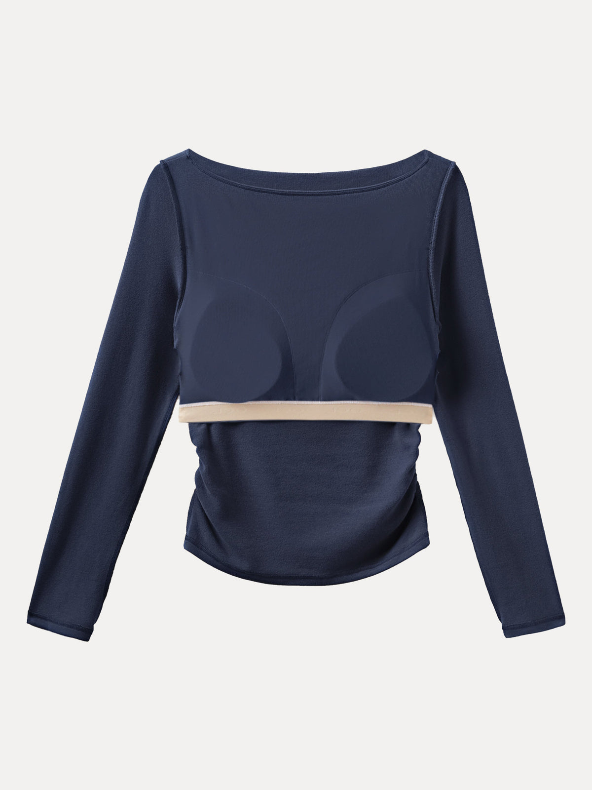 ProWarm Modern Side Ruched Boatneck Built-In Bra Top — original photo 15