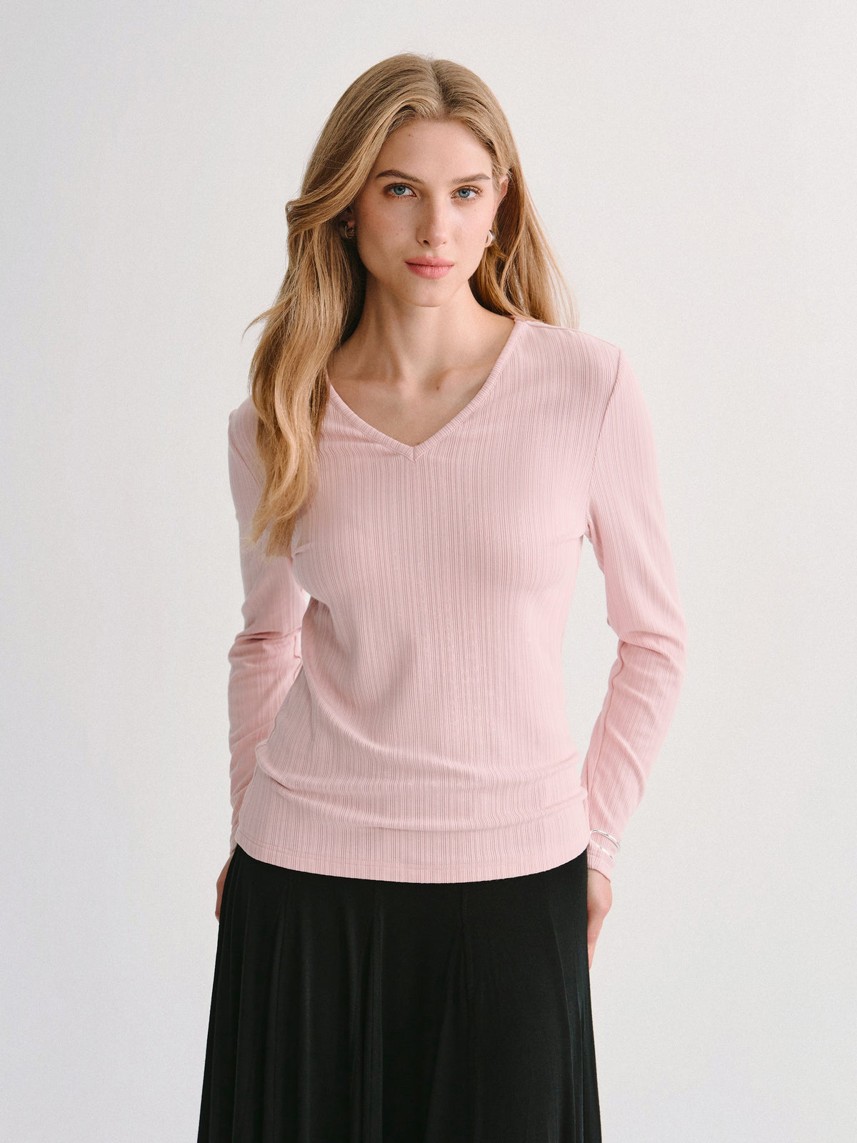 ProWarm Cotton-Viscose V-Neck Long Sleeve Top — original photo 3