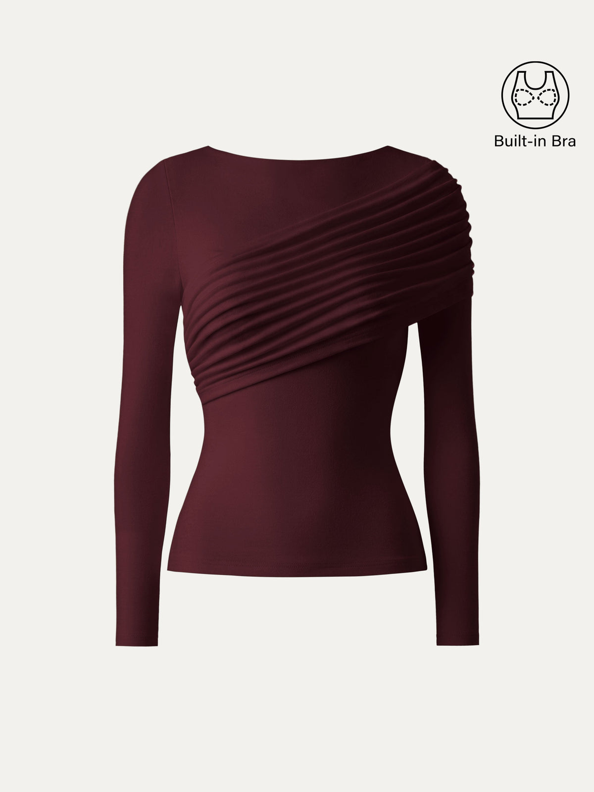 ProWarm Boatneck Ruched Overlap Built-In Bra Top — original photo 8