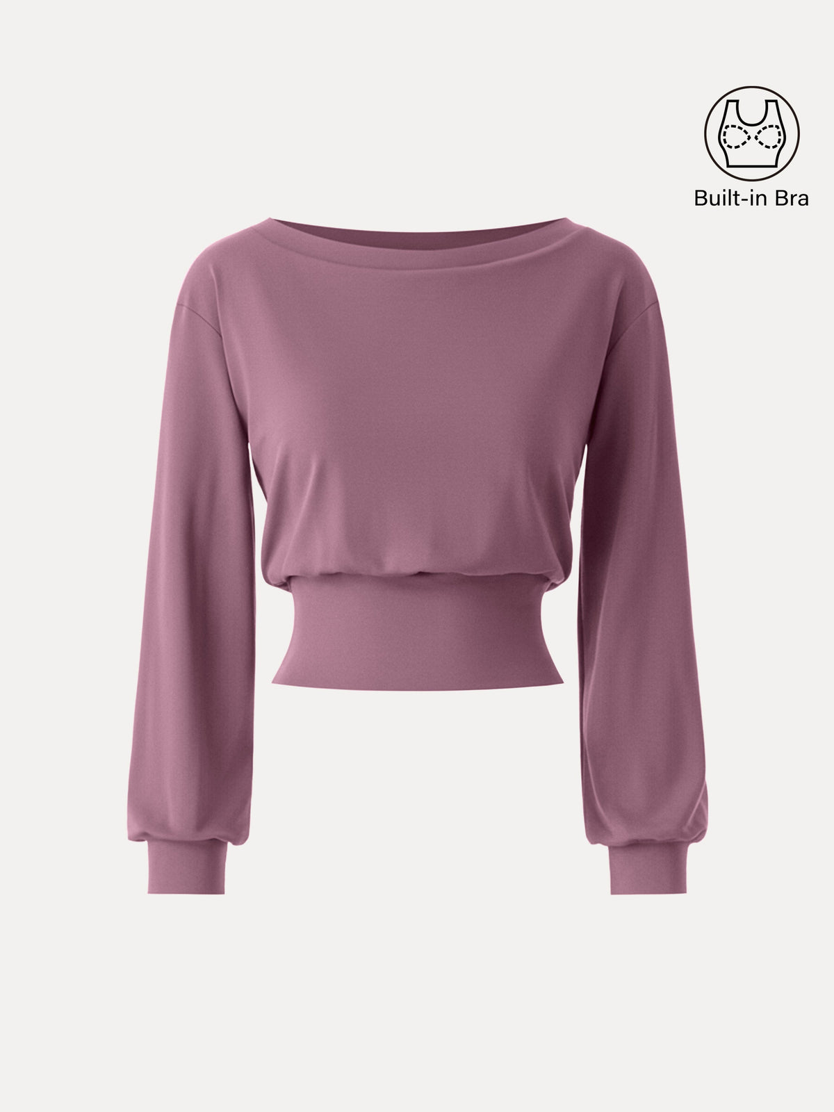 Non-Itchy Wool Blend Boatneck Built-In Bra Top — original photo 11