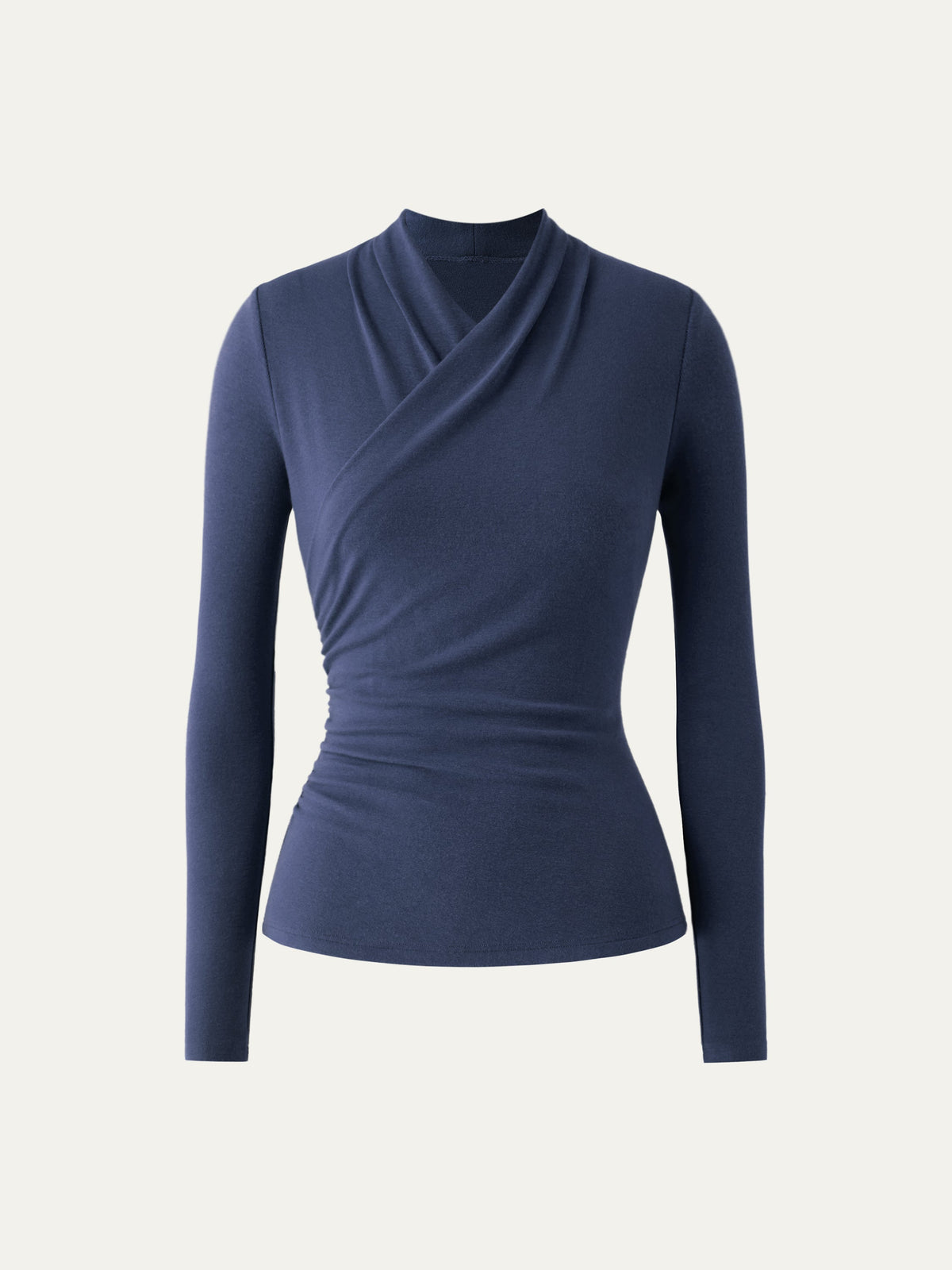 LiteWarm Surplice Long Sleeve Ruched Top — original photo 9