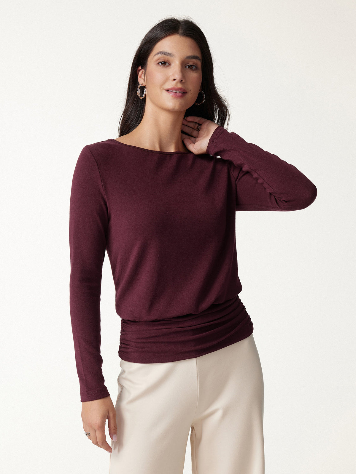 2Pcs Set LiteWarm Boatneck Top & High-Rise A-Line Maxi Skirt — original photo 3