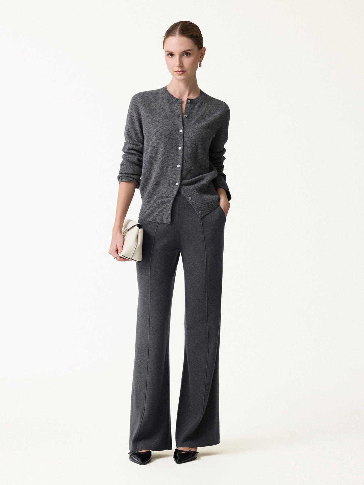 Merino Blend High-Rise Pintuck Wide-Leg Pants with Pockets — original photo 8