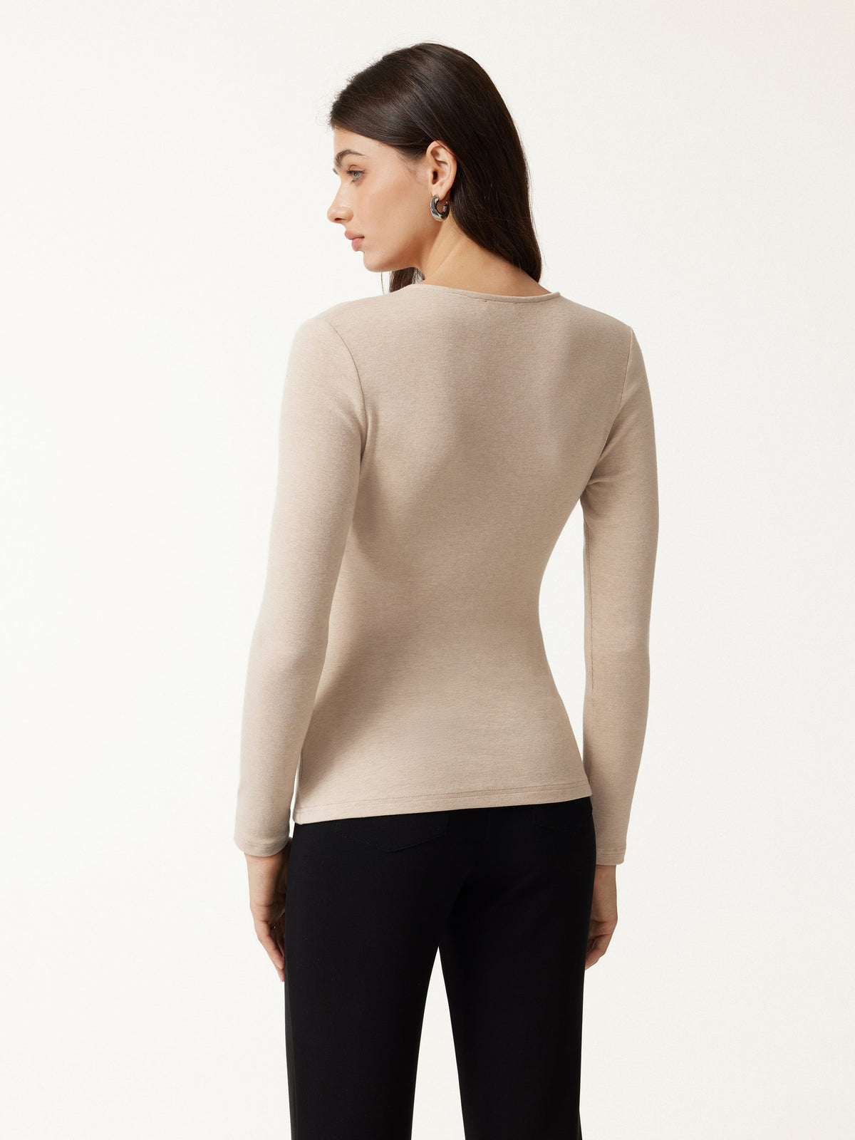 LiteWarm Surplice Long Sleeve Asymmetrical Hem Top — original photo 4